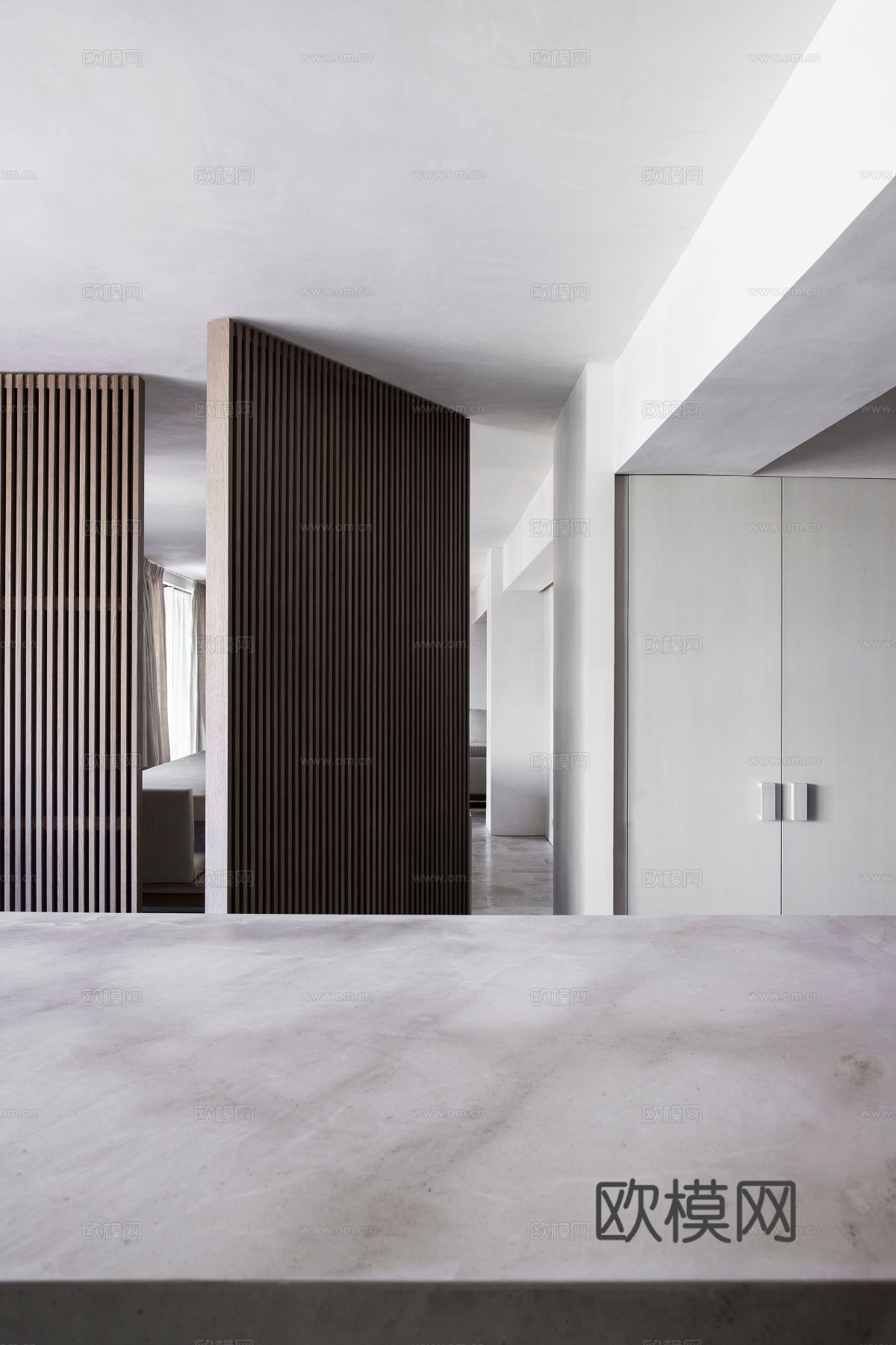 现代小户型简约家装效果图 客厅卧室餐厅 黑白灰效果图下载（渲染图7）