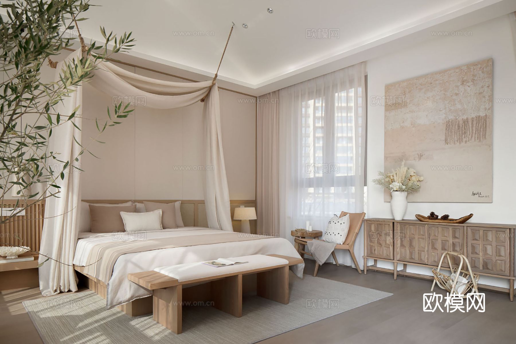 现代家装设计 客厅卧室餐厅 黑白灰 公寓效果图下载（渲染图7）