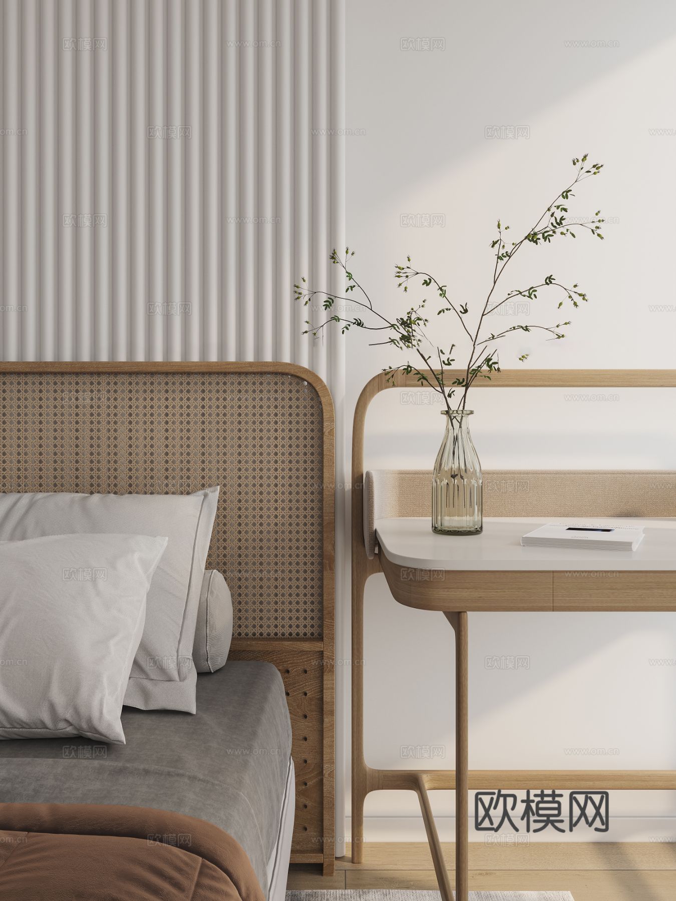 现代家装设计 客厅卧室餐厅 黑白灰 公寓效果图下载（渲染图18）