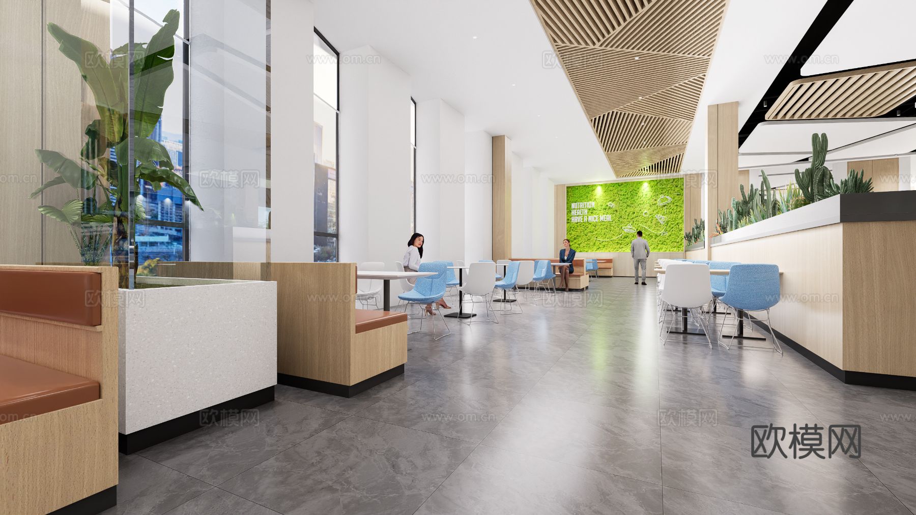 现代餐厅空间效果图下载（渲染图2）