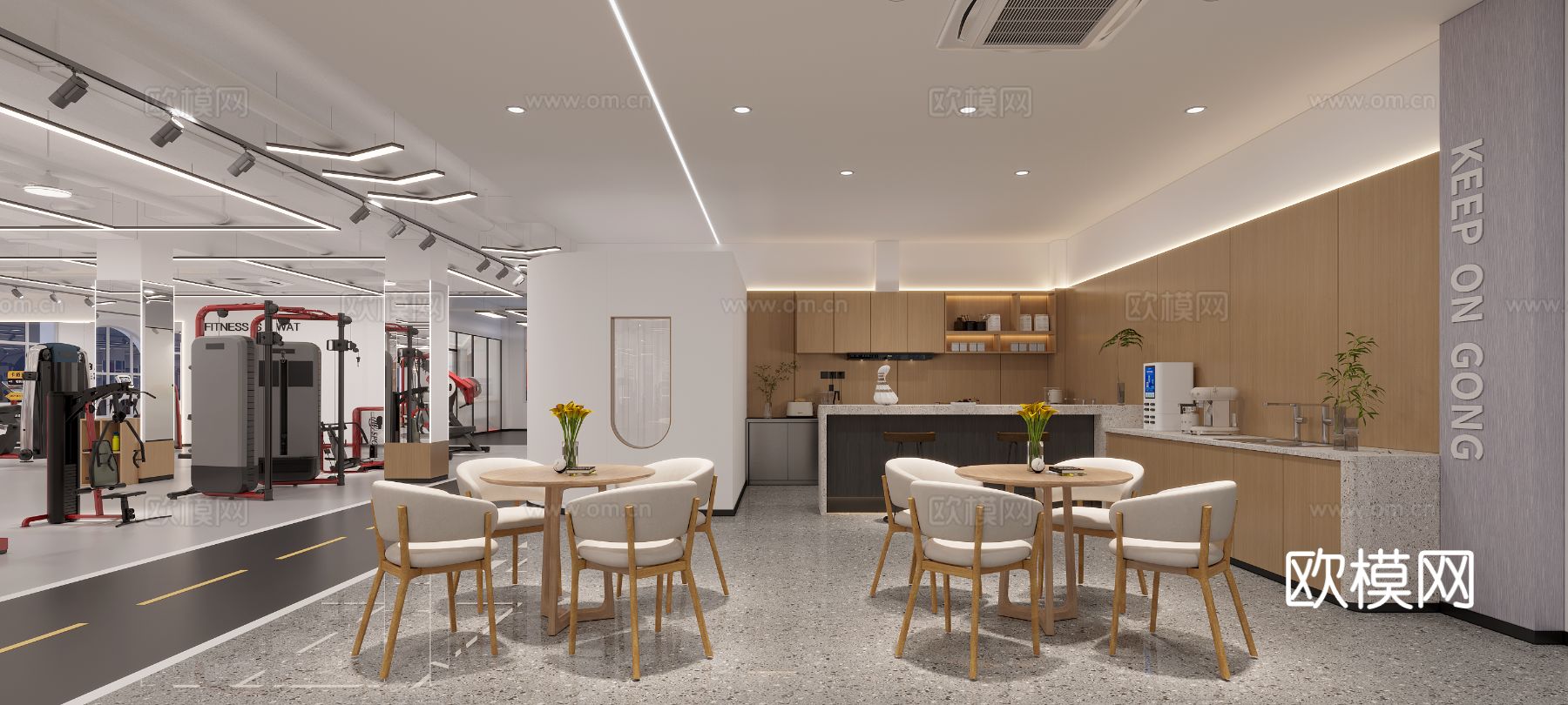 健身房装修效果图下载（渲染图4）