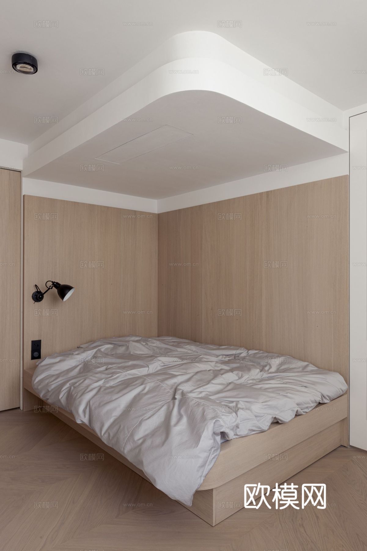 奶油风家装效果图客厅卧室餐厅 黑白灰极简效果图下载（渲染图7）