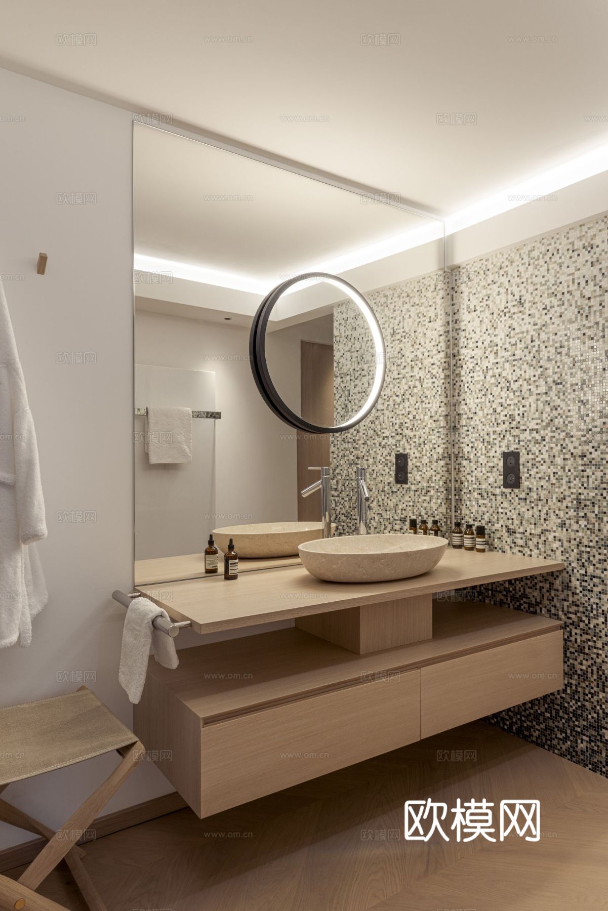 奶油风家装效果图客厅卧室餐厅 黑白灰极简效果图下载（渲染图11）