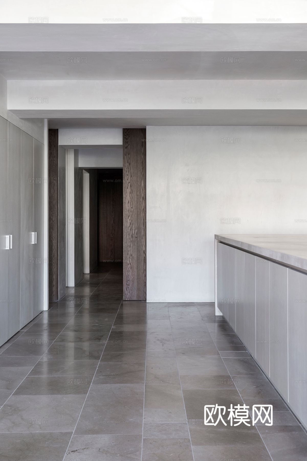 现代小户型简约家装效果图 客厅卧室餐厅 黑白灰效果图下载（渲染图8）