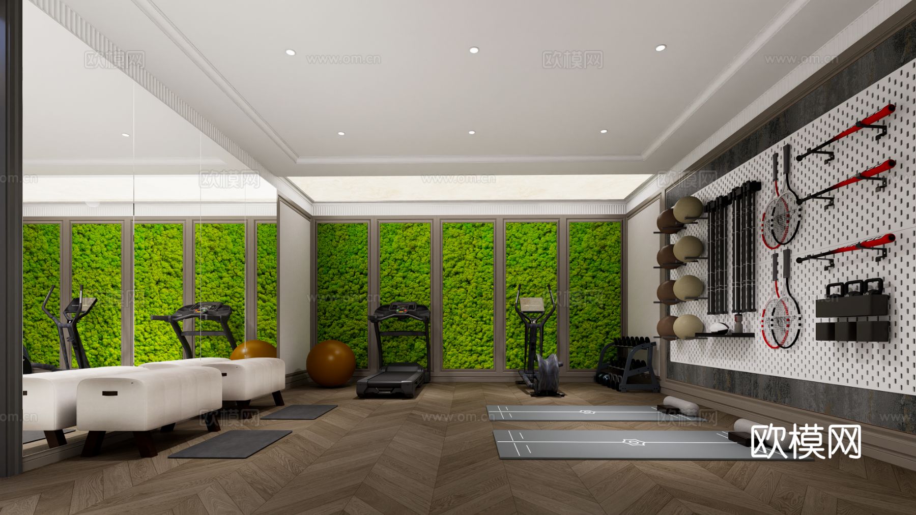 美式别墅空间效果图下载（渲染图7）