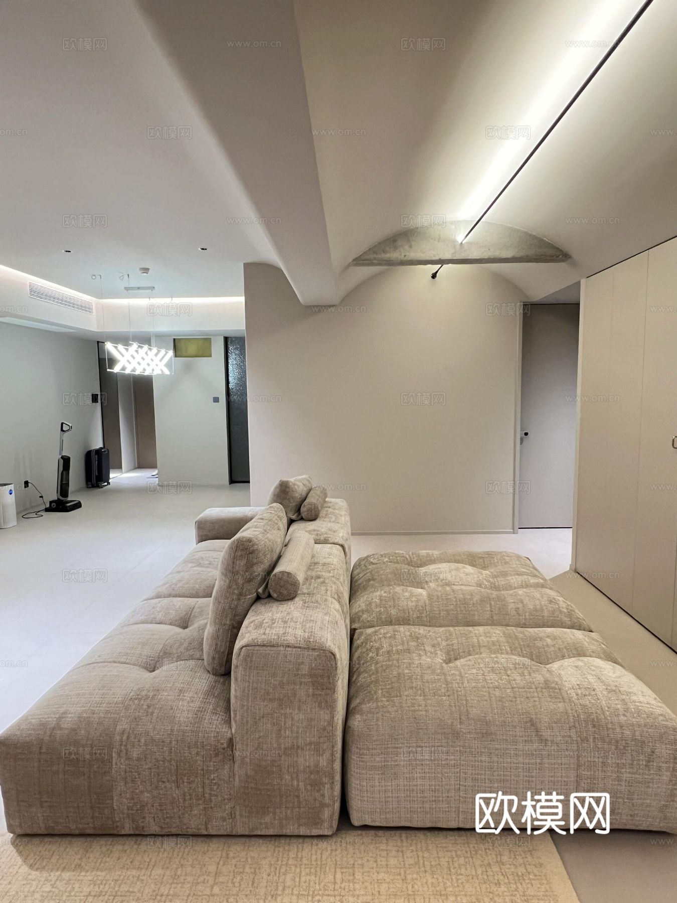 现代家装设计 客厅卧室餐厅 黑白灰 公寓效果图下载（渲染图12）