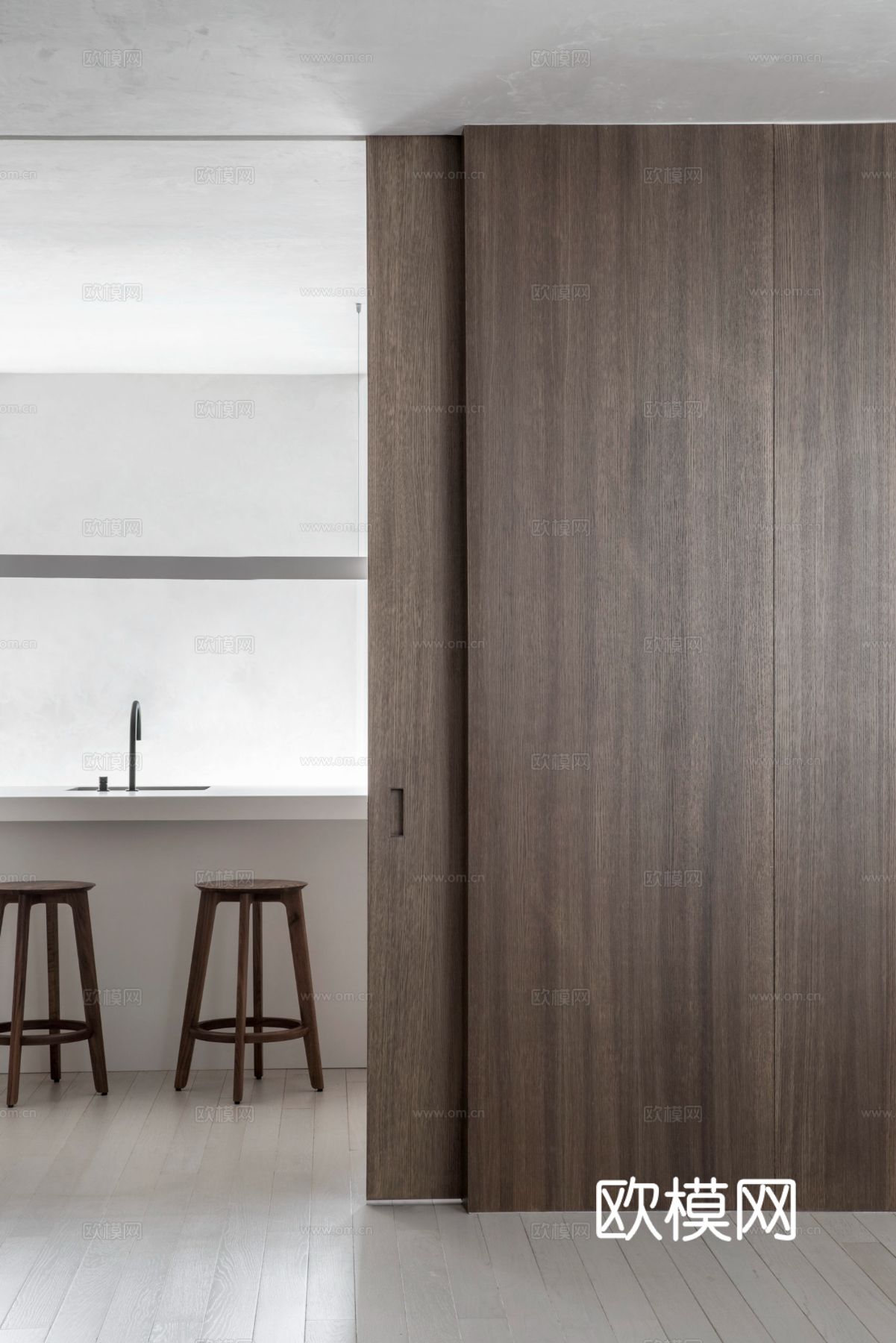 现代简约家装效果图 客厅卧室餐厅 黑白灰效果图下载（渲染图6）