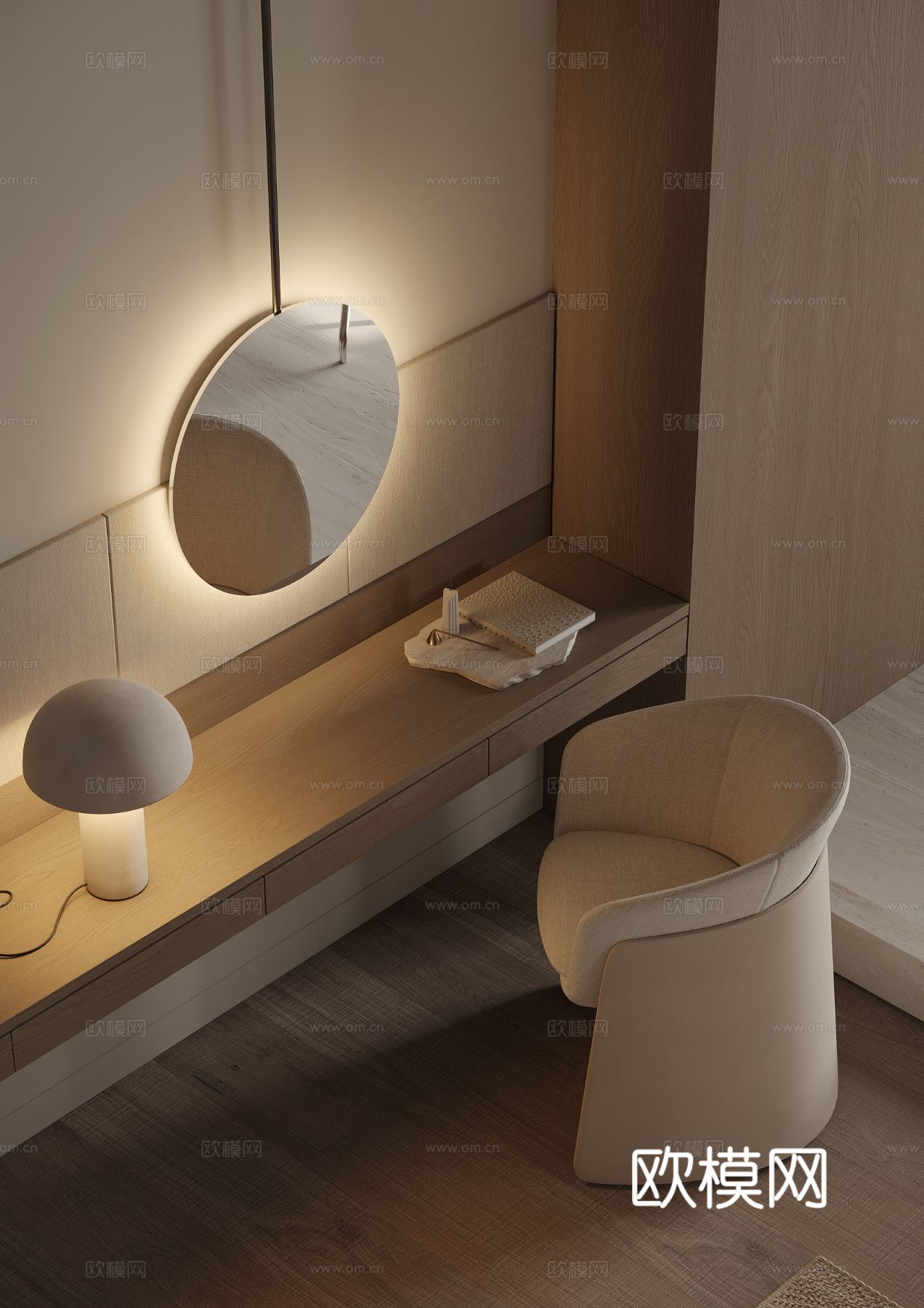 现代简约家装效果图 客厅卧室餐厅 黑自灰效果图下载（渲染图11）