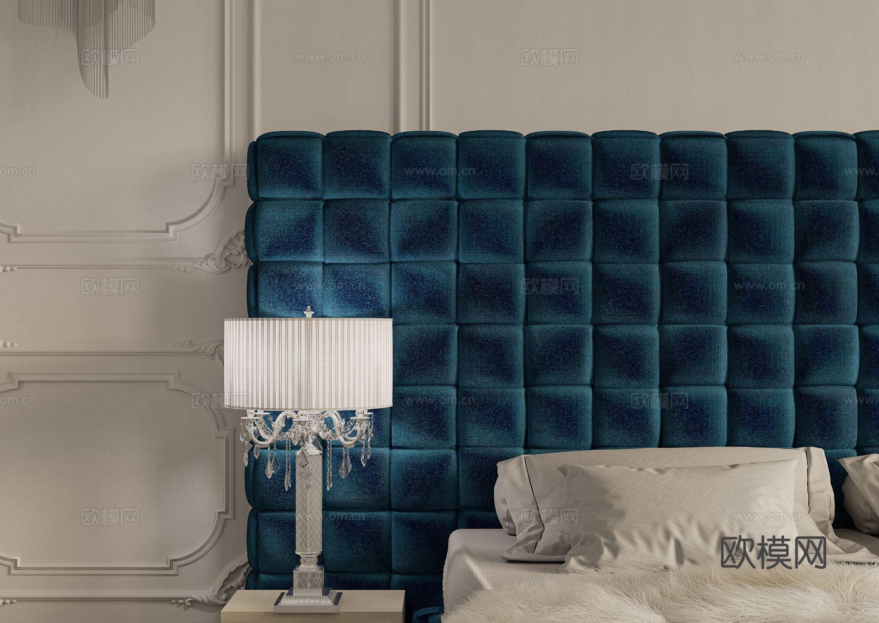 现代奶油风家装效果图客厅卧室餐厅 黑白灰极简效果图下载（渲染图5）