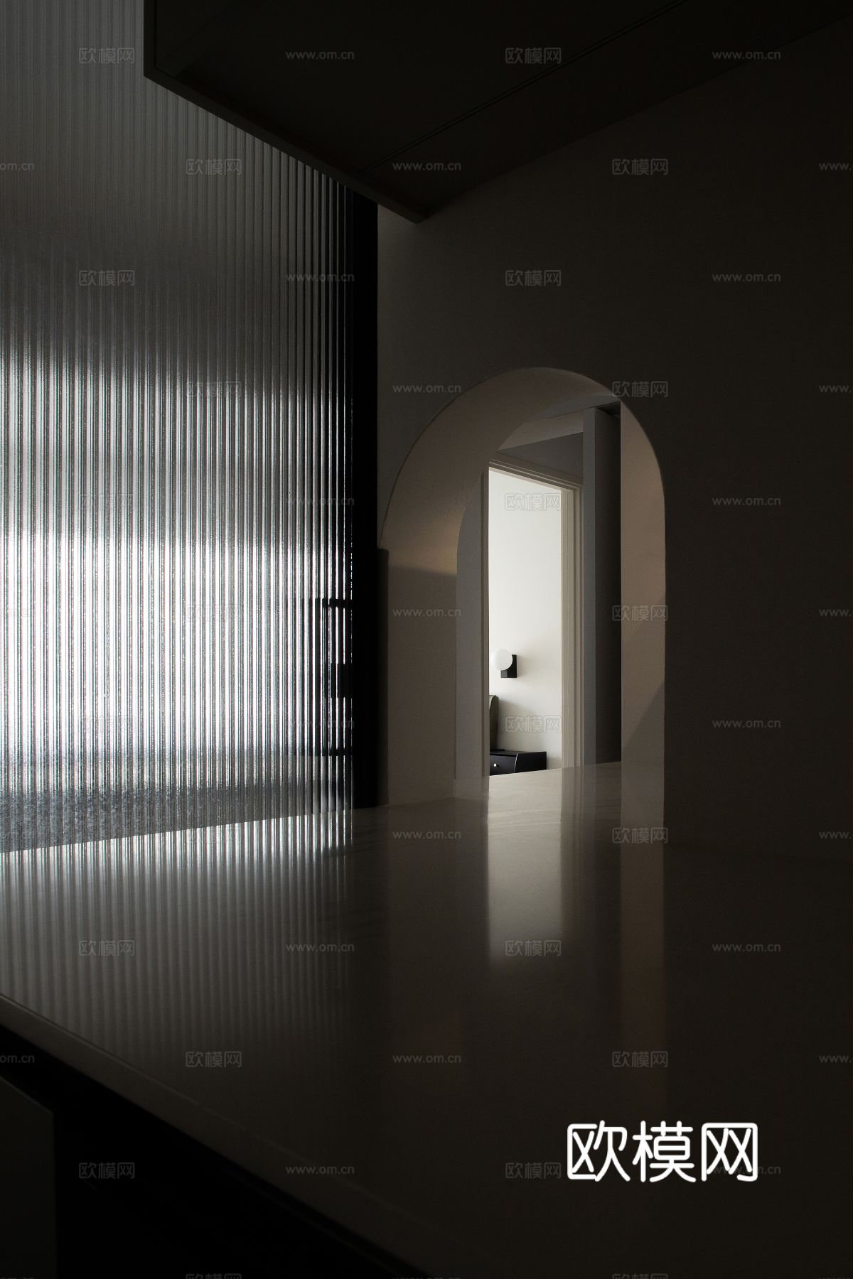 现代家装效果图 客厅卧室餐厅 高级黑白灰效果图下载（渲染图11）