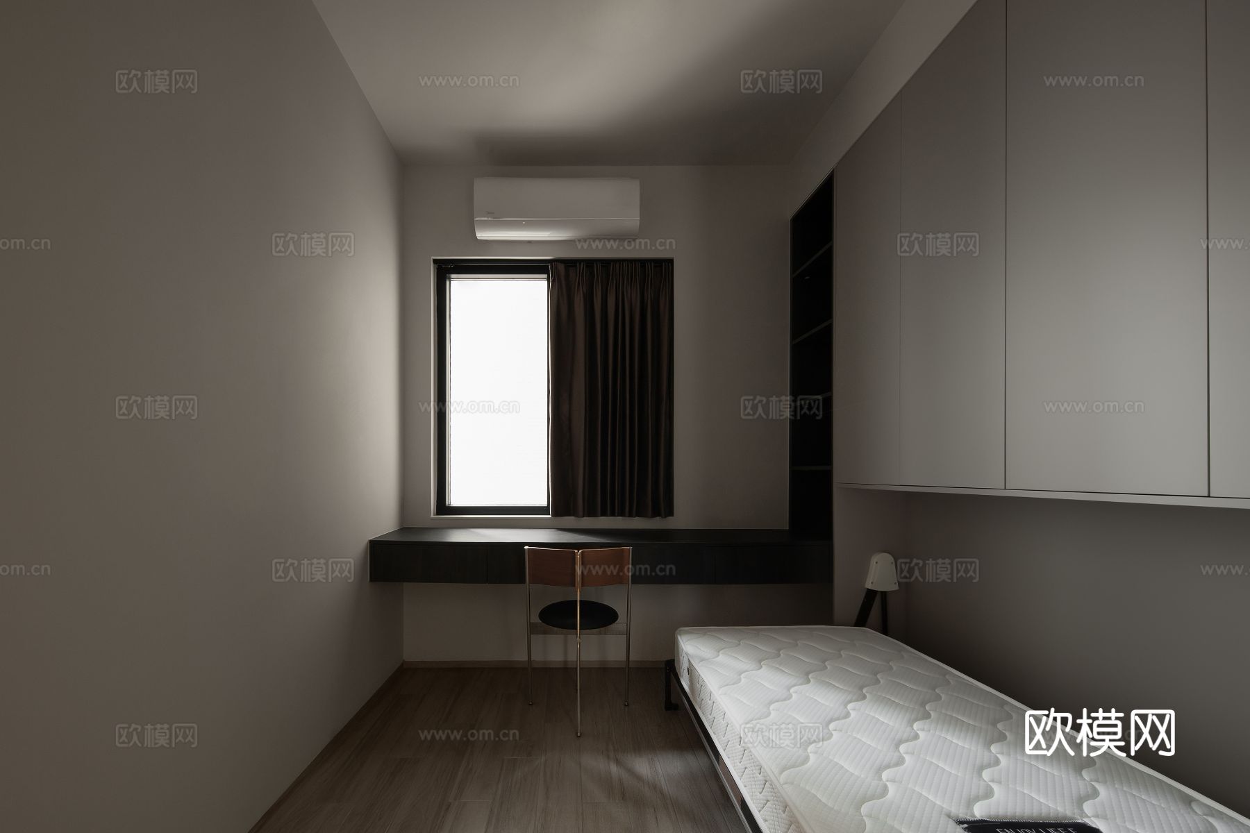 现代家装效果图 客厅卧室餐厅 高级黑白灰效果图下载（渲染图13）