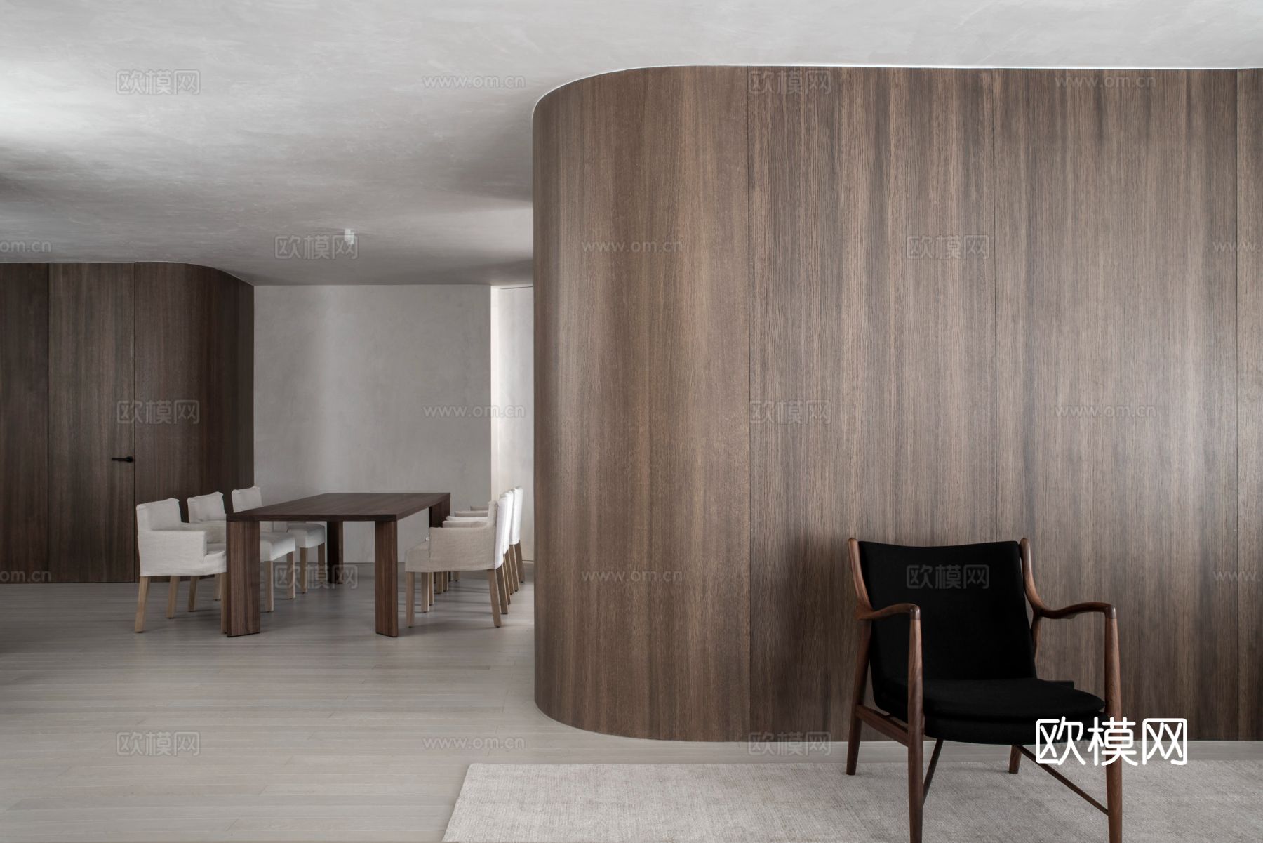 现代简约家装效果图 客厅卧室餐厅 黑白灰效果图下载（渲染图11）