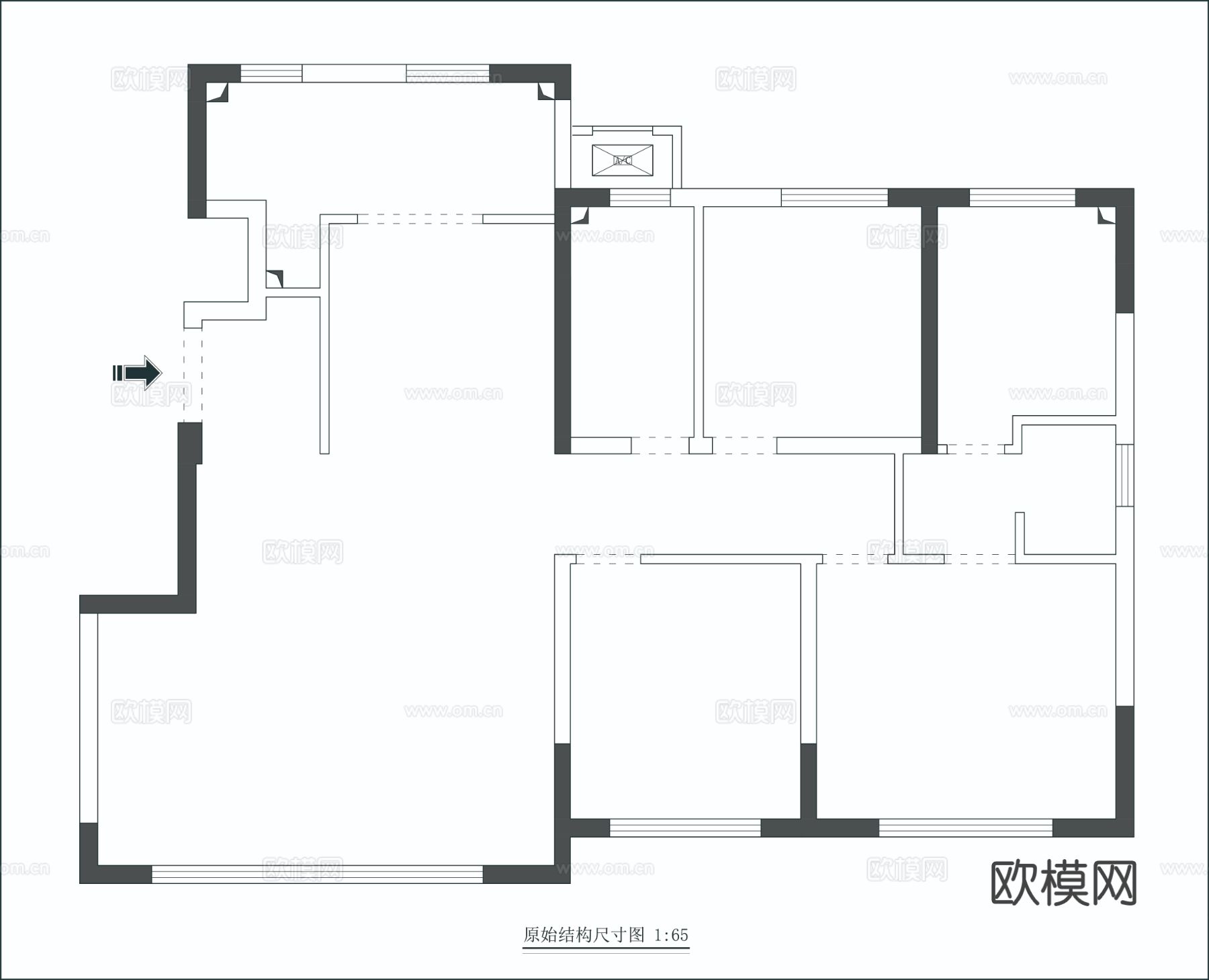 现代家装效果图 客厅卧室餐厅 高级黑白灰效果图下载（渲染图3）