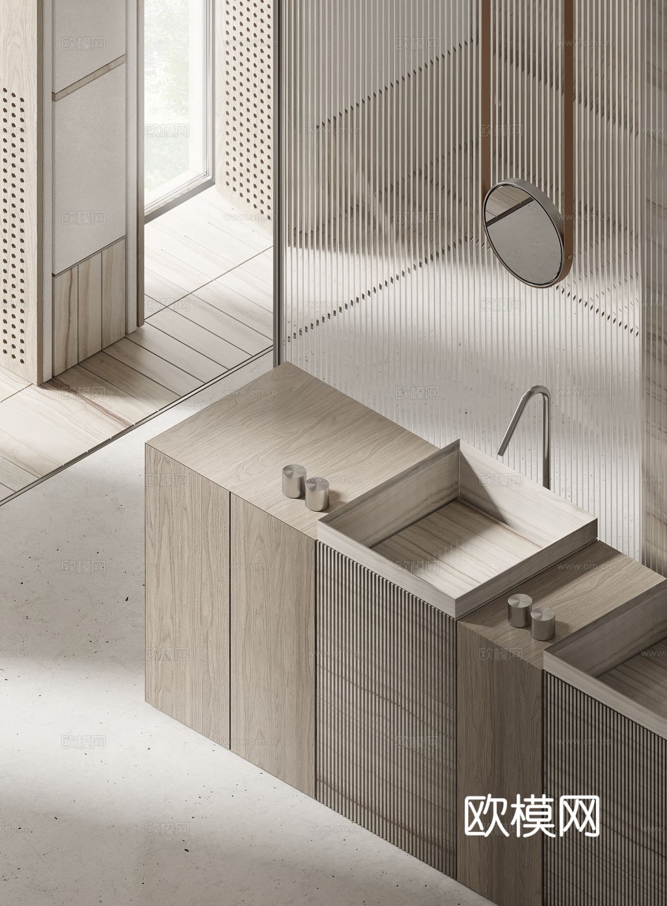 奶油风家装效果图 客厅卧室餐厅 黑白灰极简效果图下载（渲染图16）