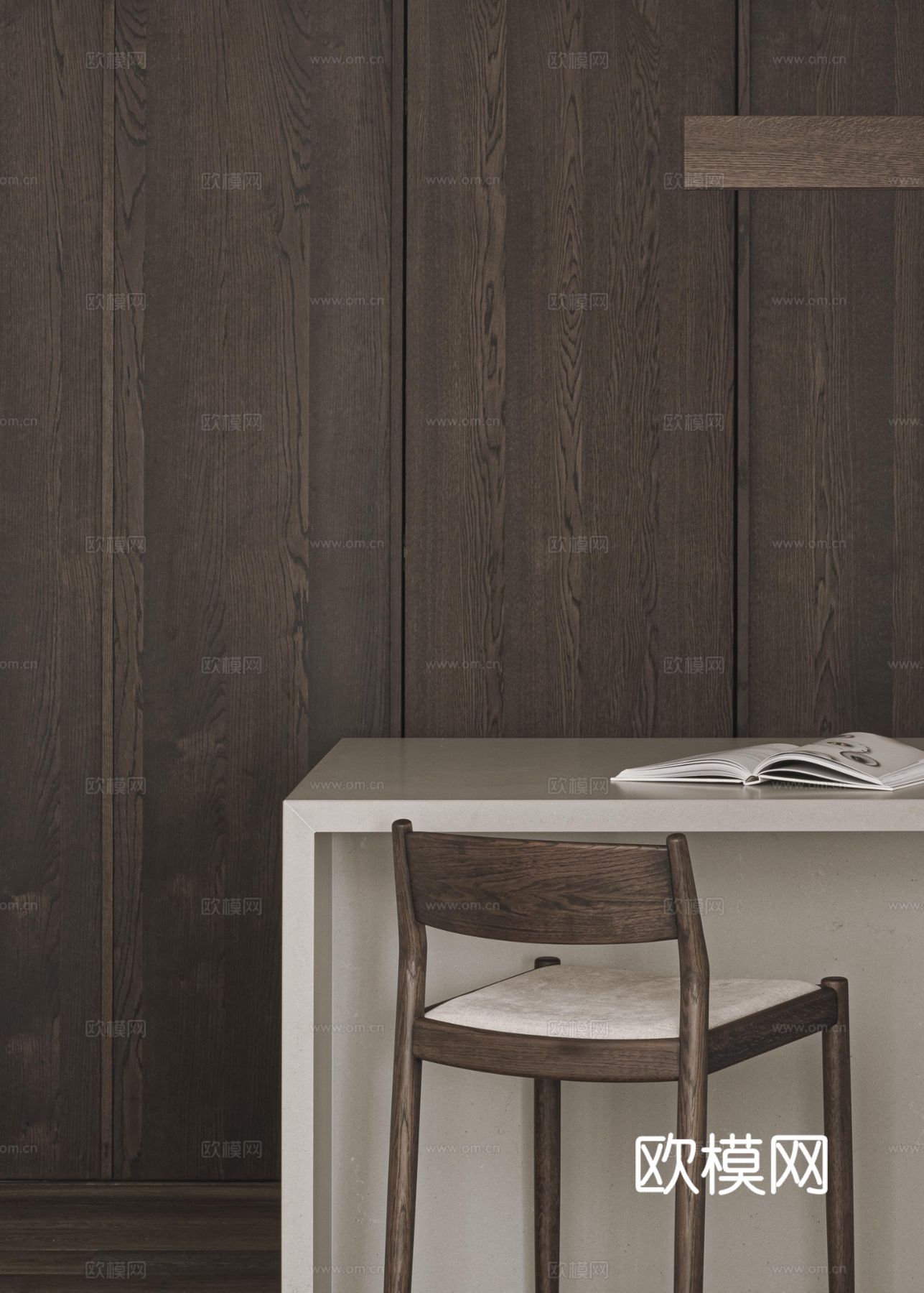 现代家装设计 客厅卧室餐厅 黑白灰 公寓效果图下载（渲染图6）