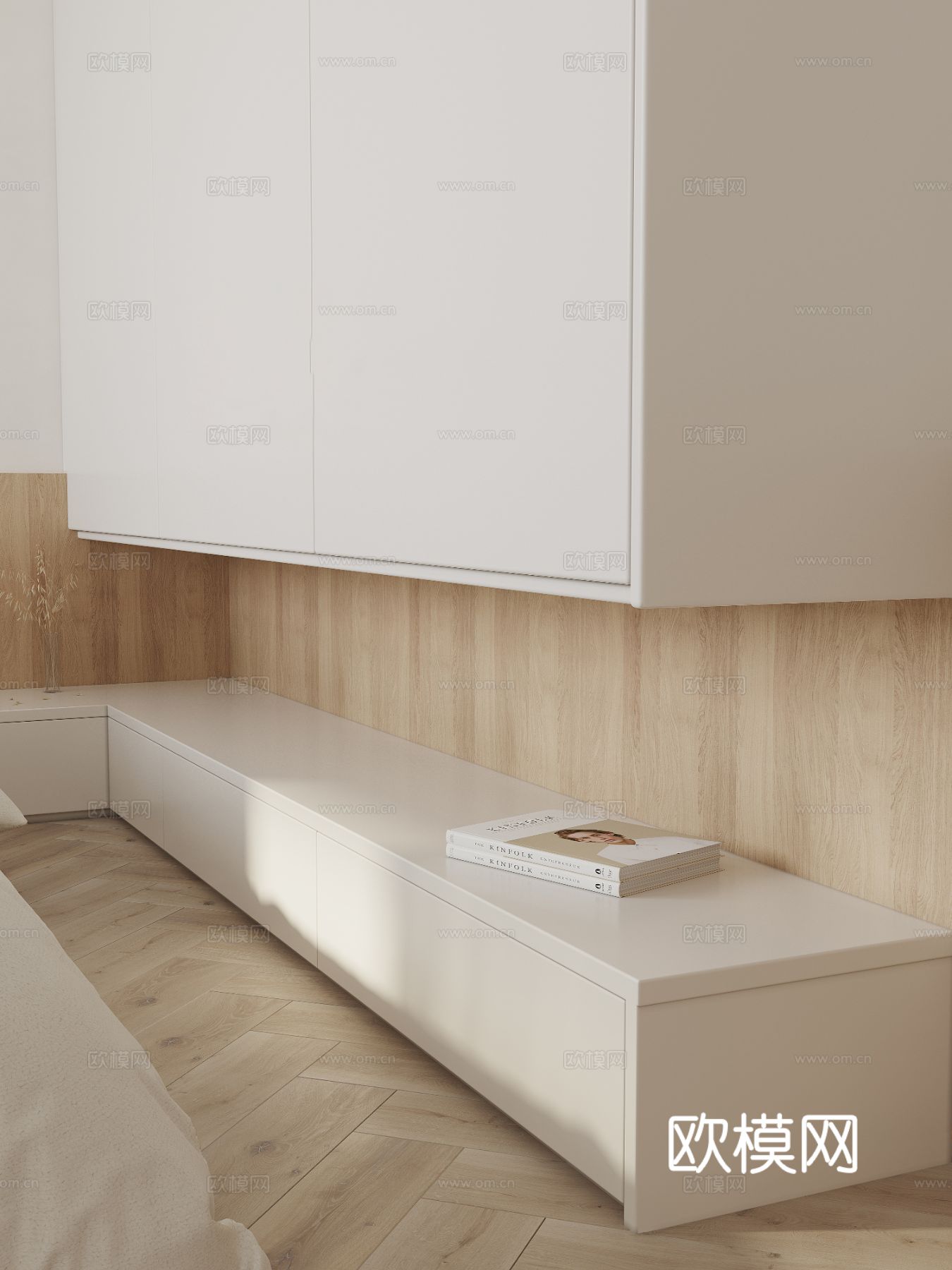 现代家装设计 客厅卧室餐厅 黑白灰 公寓效果图下载（渲染图8）