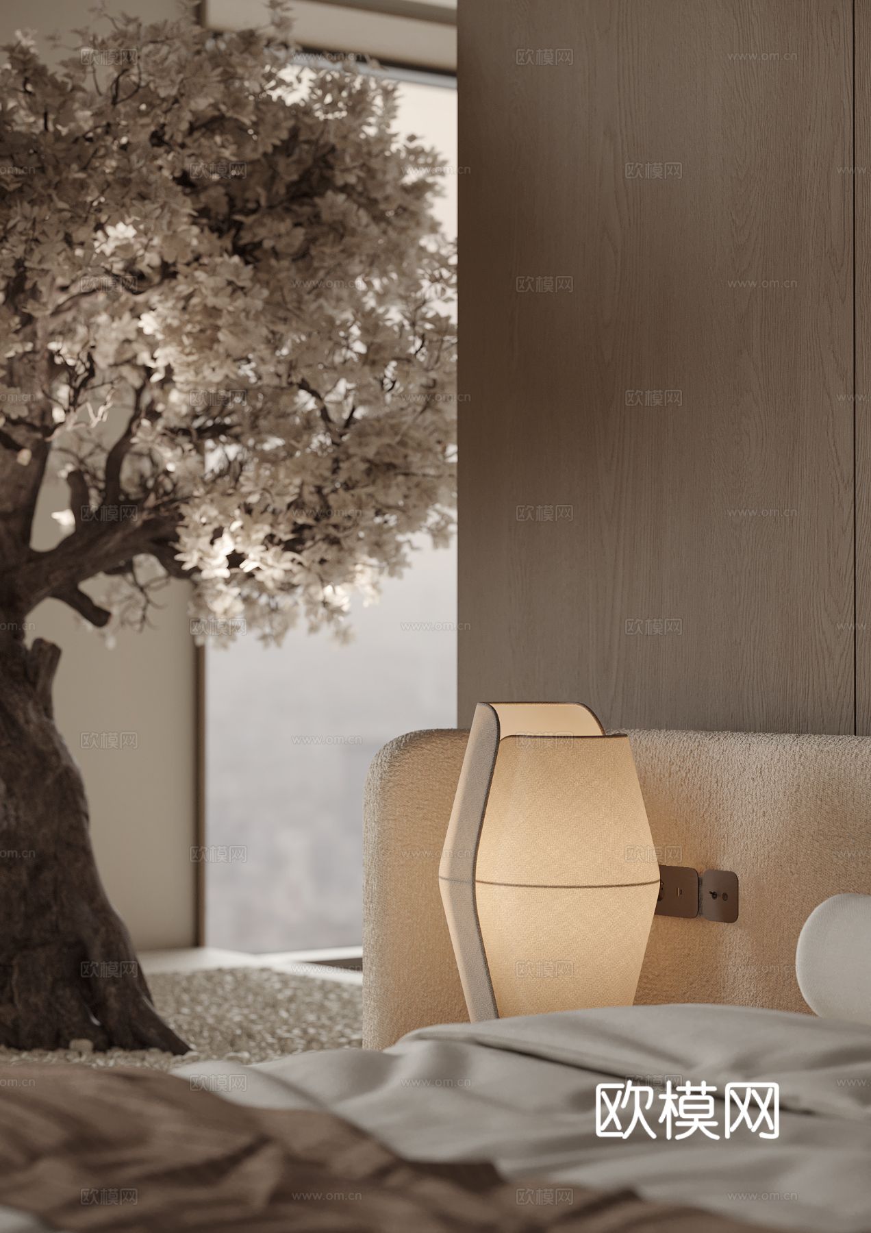 现代简约家装效果图 客厅卧室餐厅 黑自灰效果图下载（渲染图4）