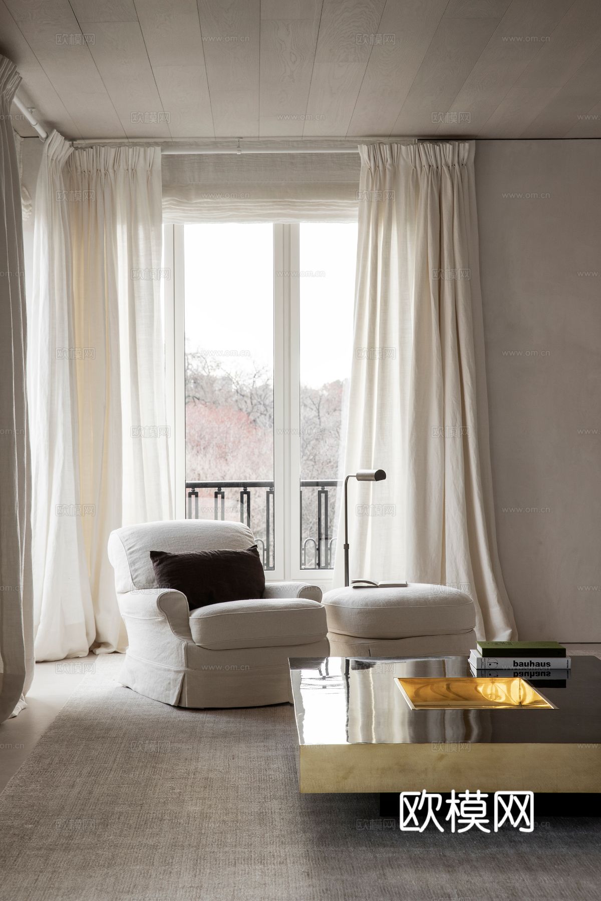 现代简约家装效果图 客厅卧室餐厅 黑白灰效果图下载（渲染图7）