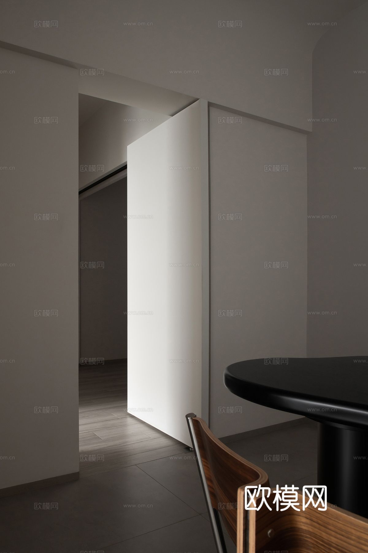 现代家装效果图 客厅卧室餐厅 高级黑白灰效果图下载（渲染图9）