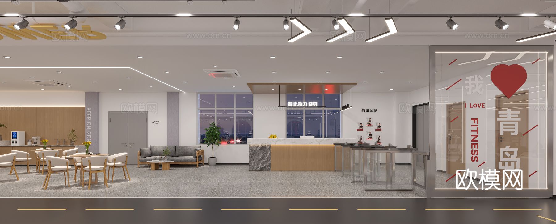 健身房装修效果图下载（渲染图2）