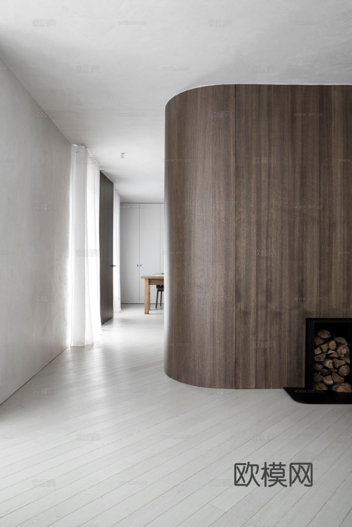 现代简约家装效果图 客厅卧室餐厅 黑白灰效果图下载（渲染图7）