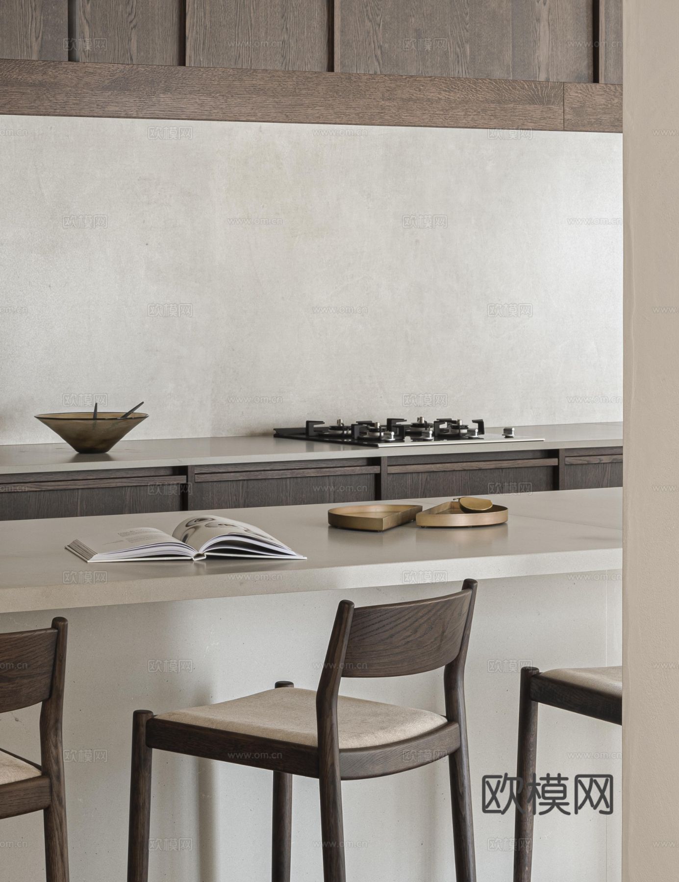 现代家装设计 客厅卧室餐厅 黑白灰 公寓效果图下载（渲染图10）