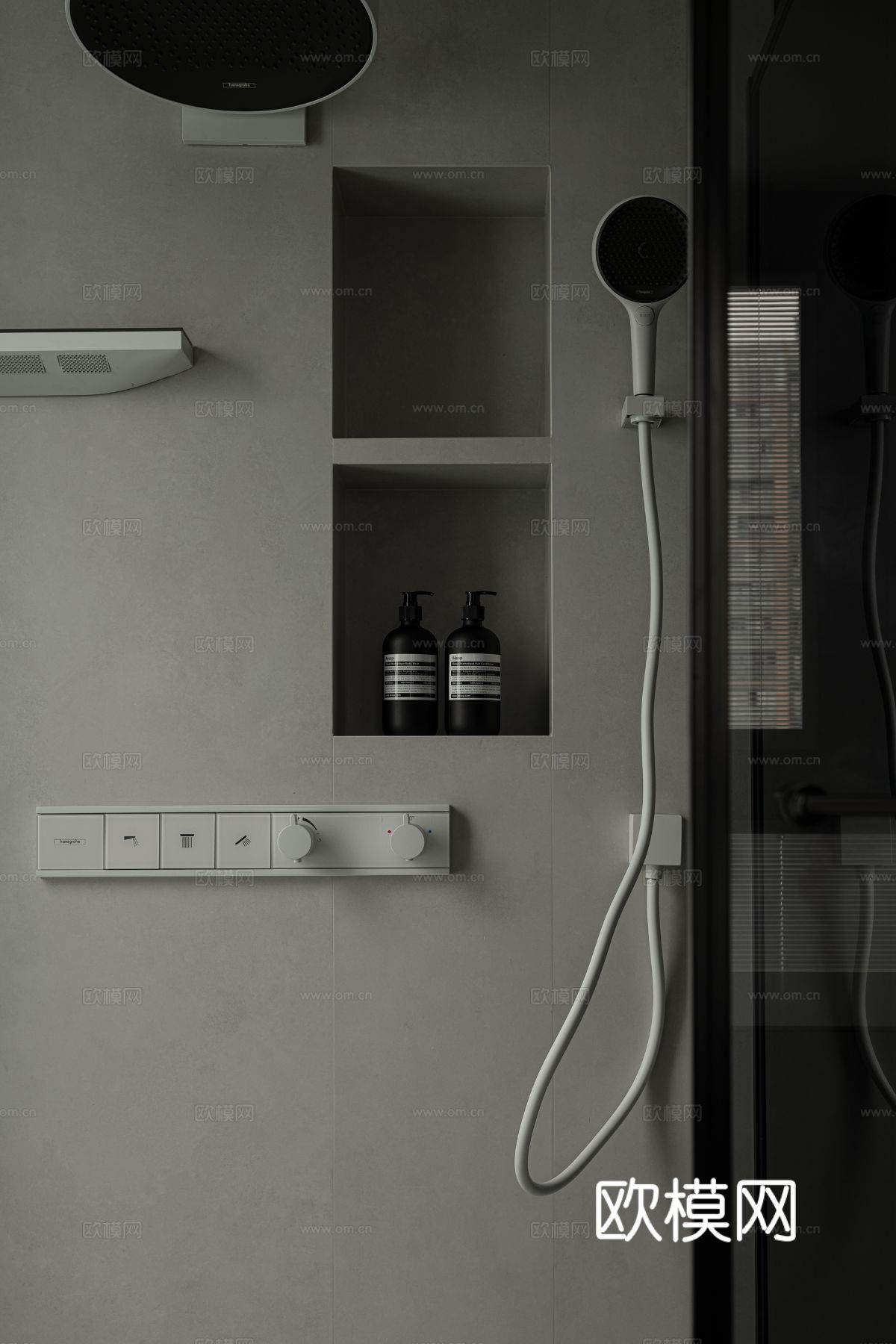 现代家装效果图 客厅卧室餐厅 高级黑白灰效果图下载（渲染图9）