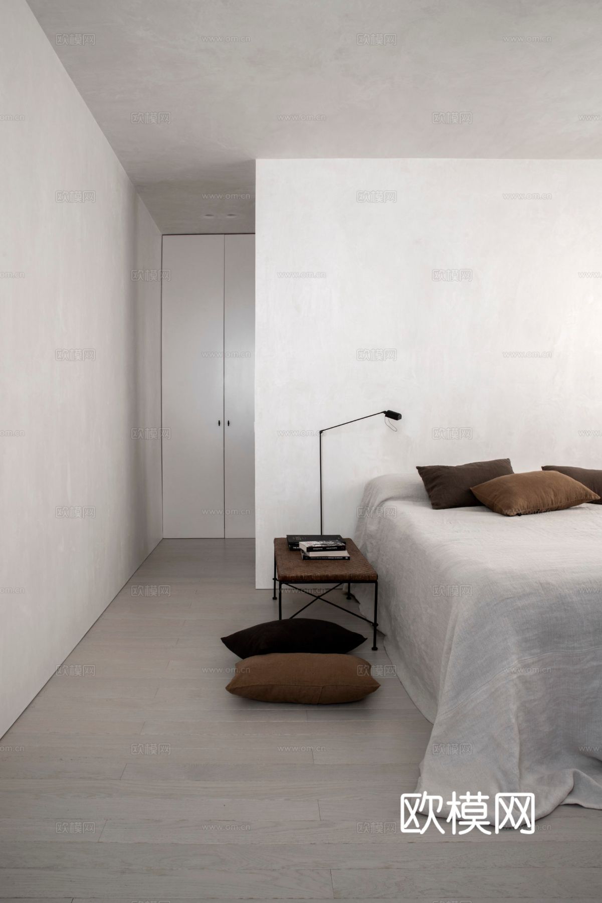 现代简约家装效果图 客厅卧室餐厅 黑白灰效果图下载（渲染图10）