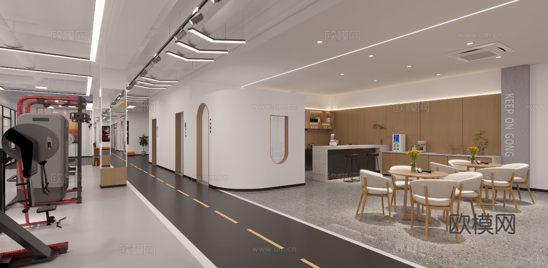 健身房装修效果图下载（渲染图1）