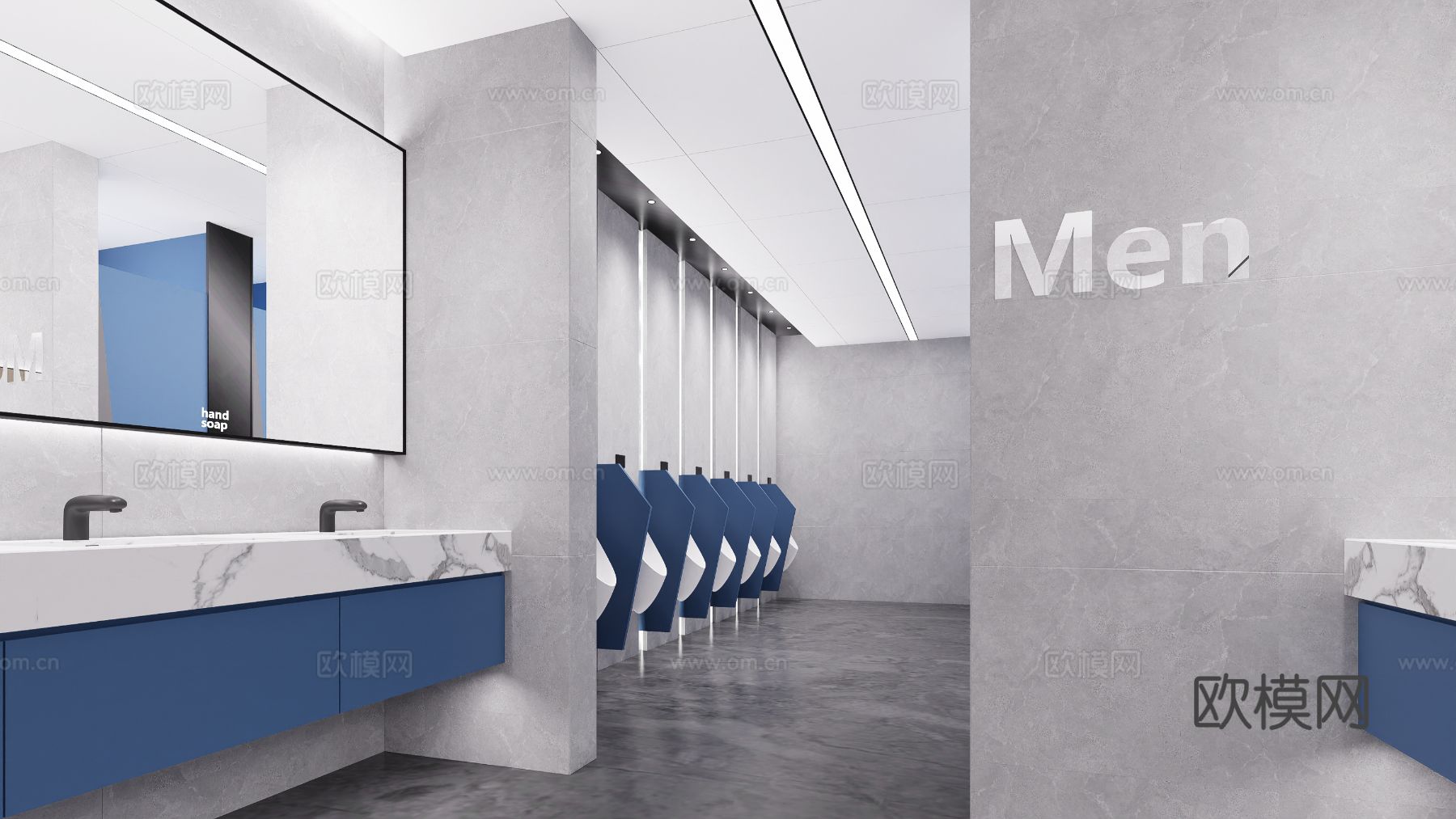 现代卫生间走廊效果图下载（渲染图2）