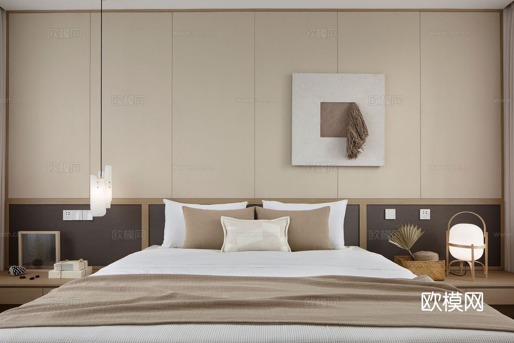 现代家装设计 客厅卧室餐厅 黑白灰 公寓效果图下载（渲染图3）