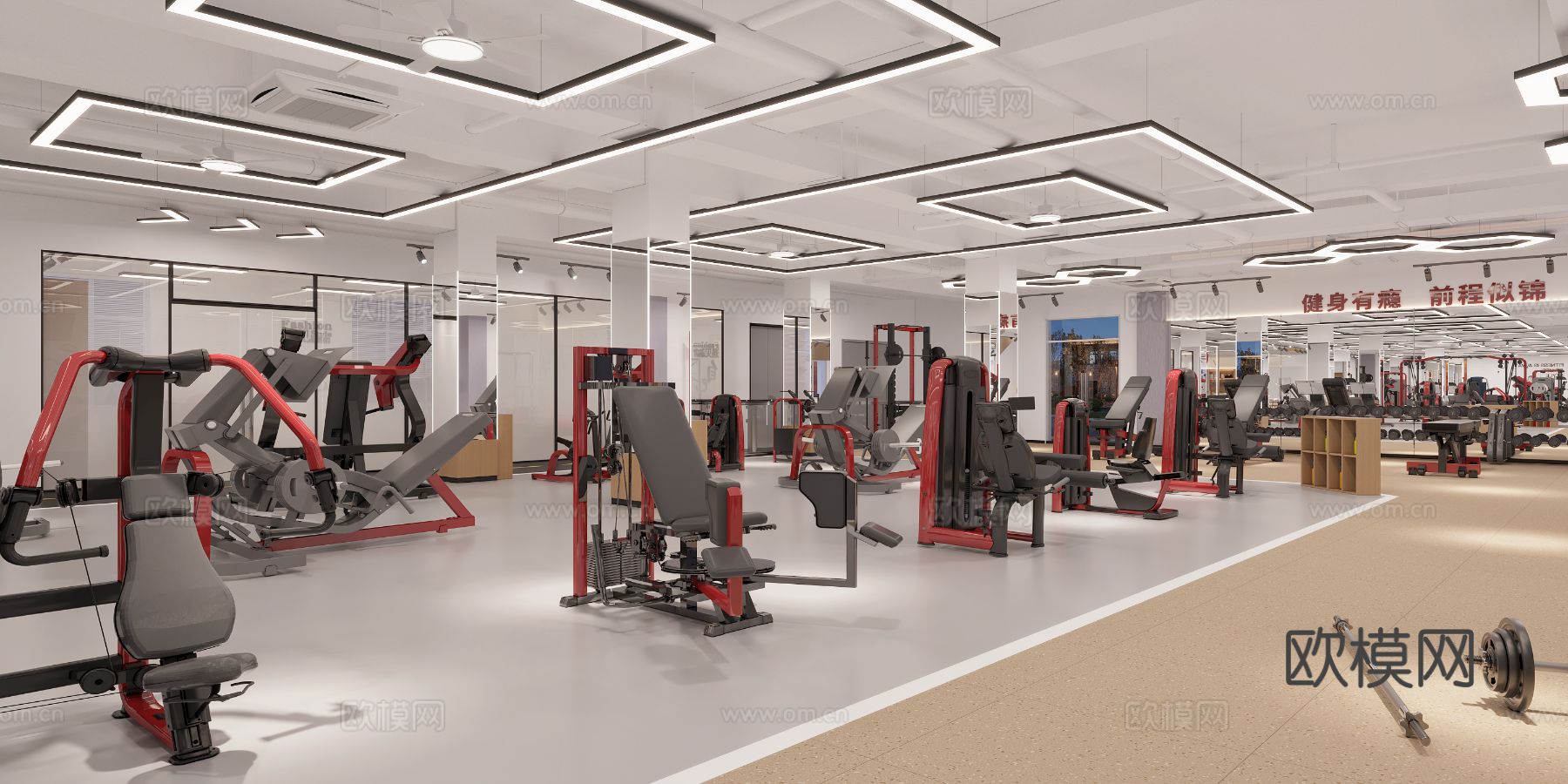 健身房装修效果图下载（渲染图10）