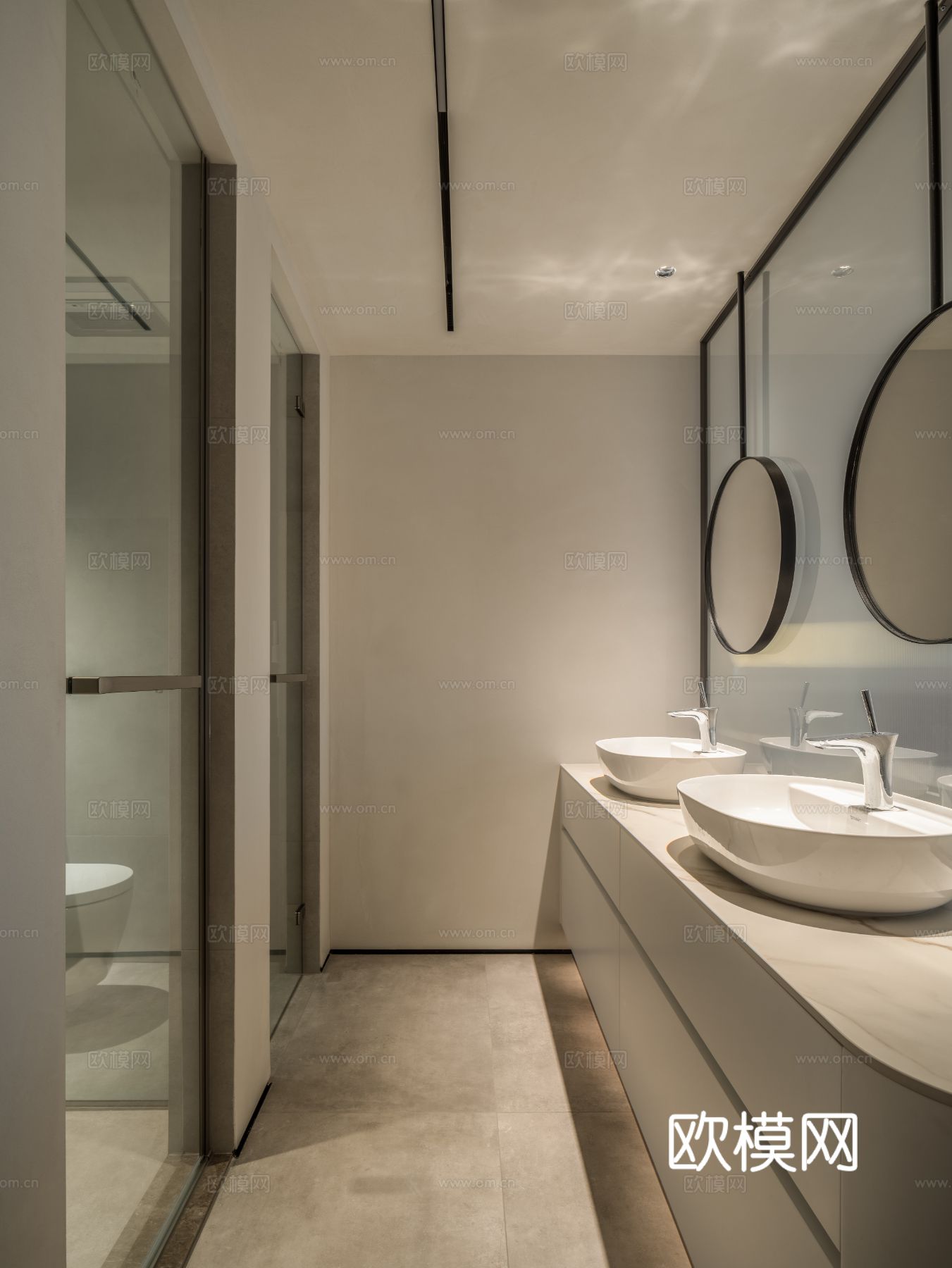 现代家装效果图 客厅卧室餐厅 高级黑白灰效果图下载（渲染图14）