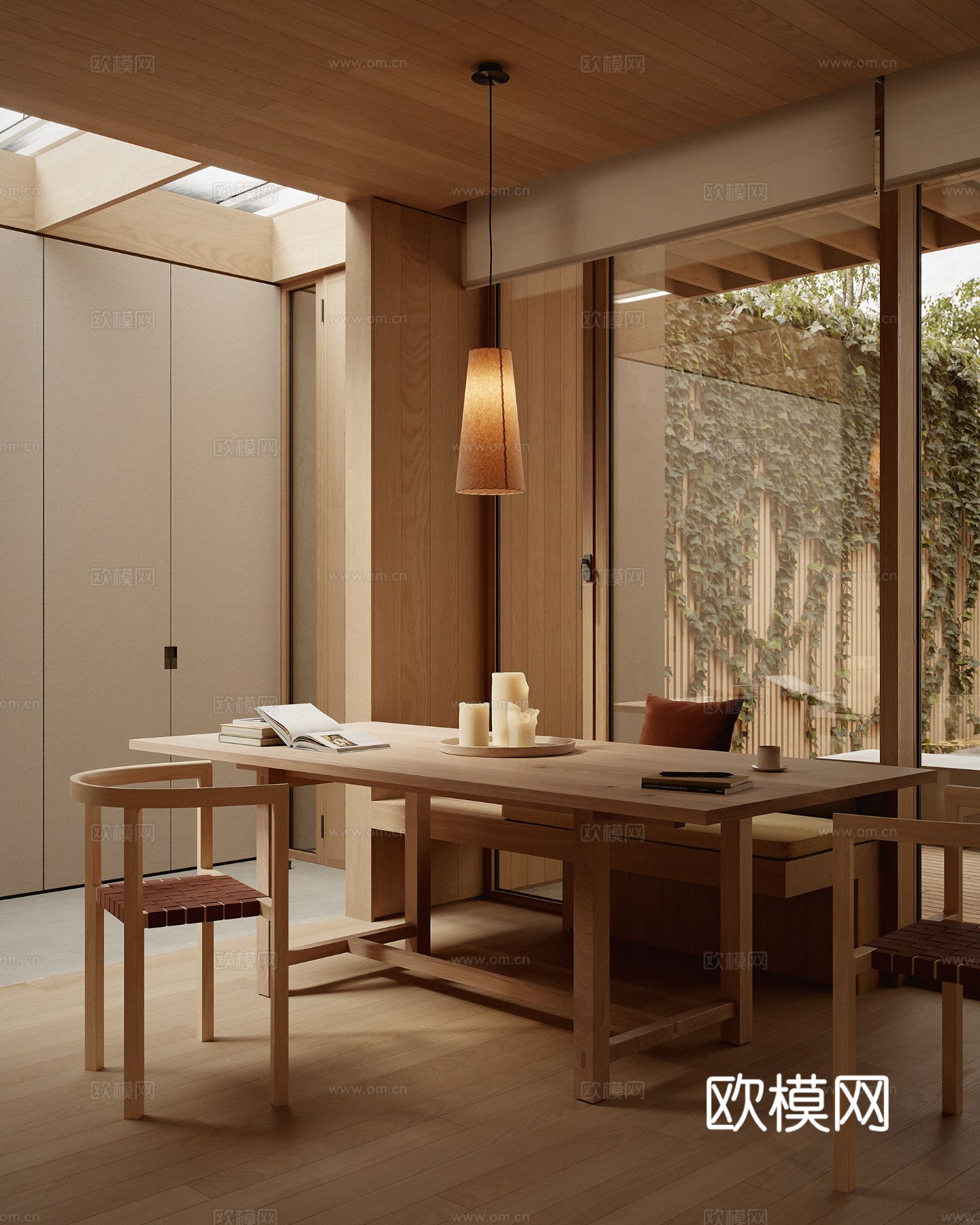 原木家装效果图 客厅卧室餐厅 黑白灰效果图下载（渲染图7）