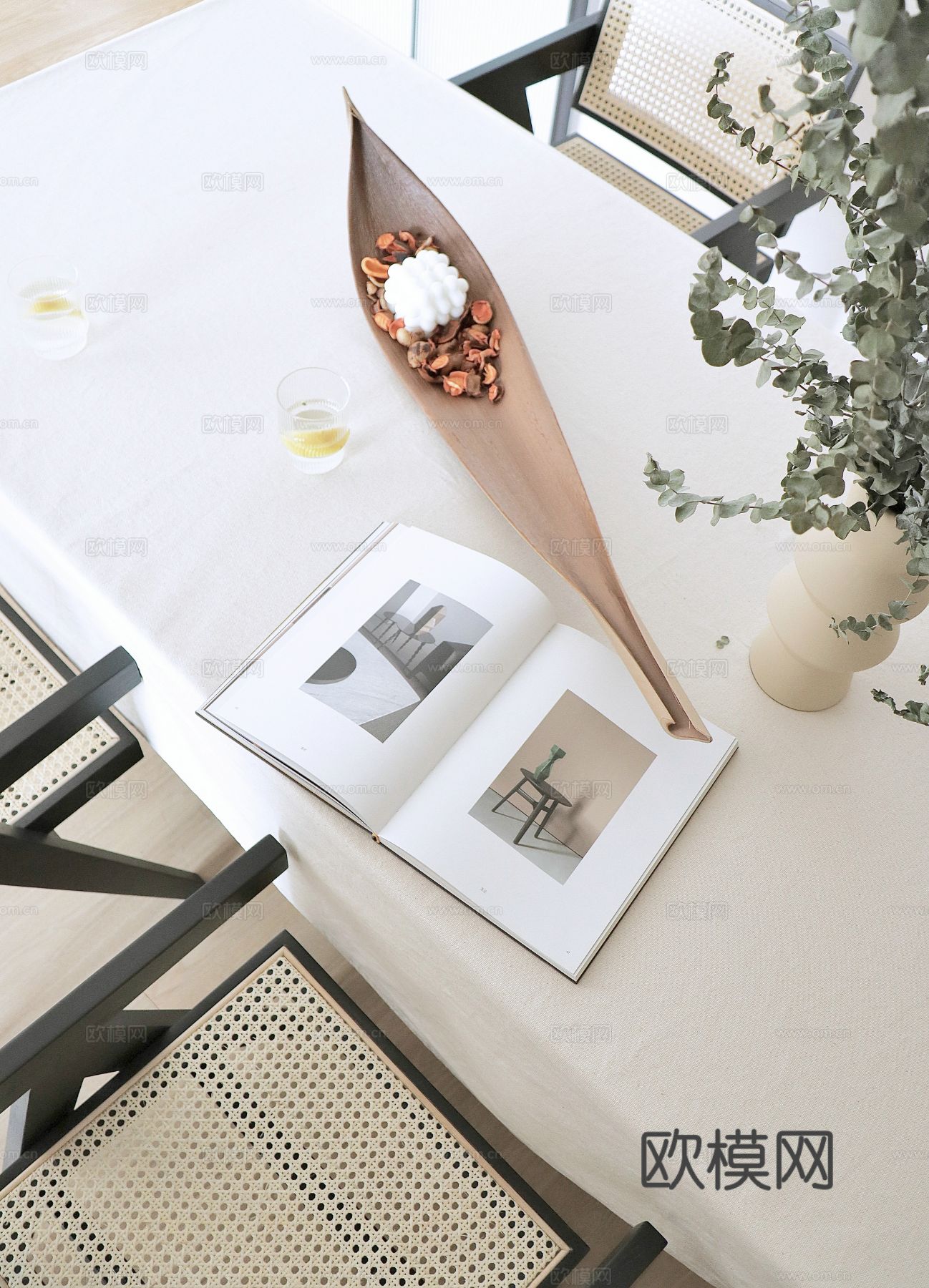 现代奶油风家装效果图客厅卧室餐厅 黑白灰极简效果图下载（渲染图6）