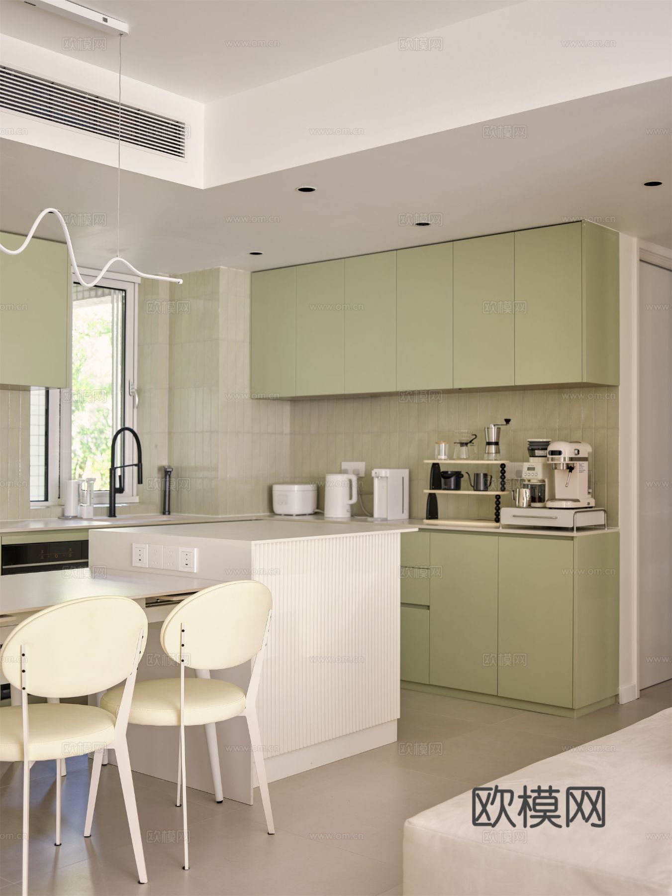 现代家装设计 客厅卧室餐厅 黑白灰 公寓效果图效果图下载（渲染图4）