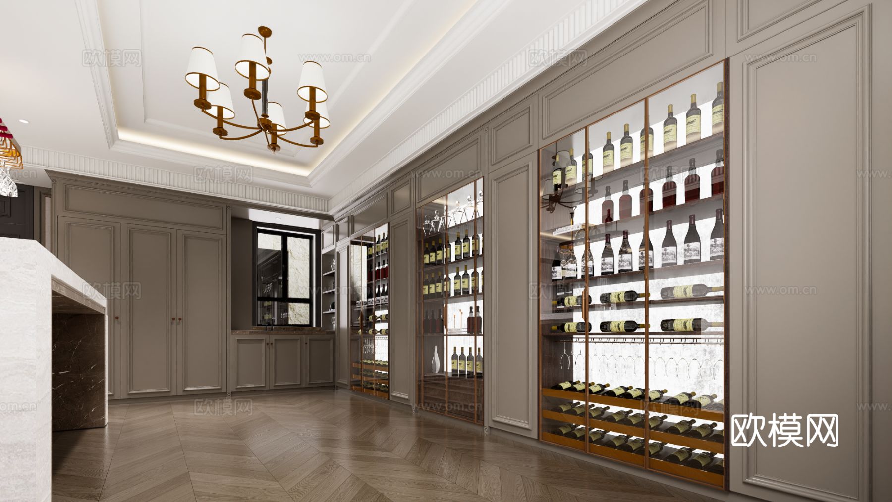 美式别墅空间效果图下载（渲染图10）