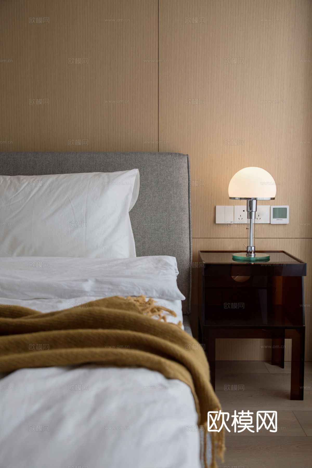 原木效果图客厅卧室餐厅 黑白灰极简效果图下载（渲染图5）