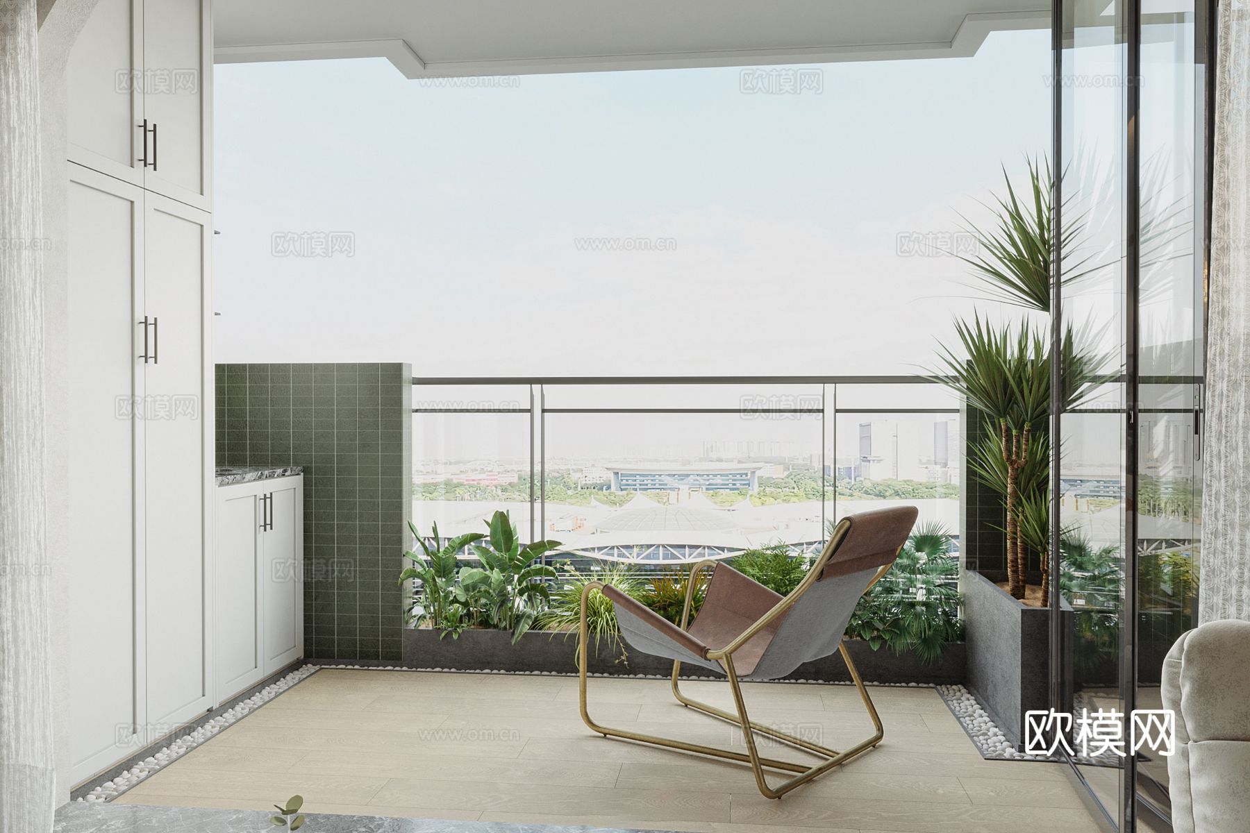 现代奶油风家装效果图客厅卧室餐厅 黑白灰极简效果图下载（渲染图9）