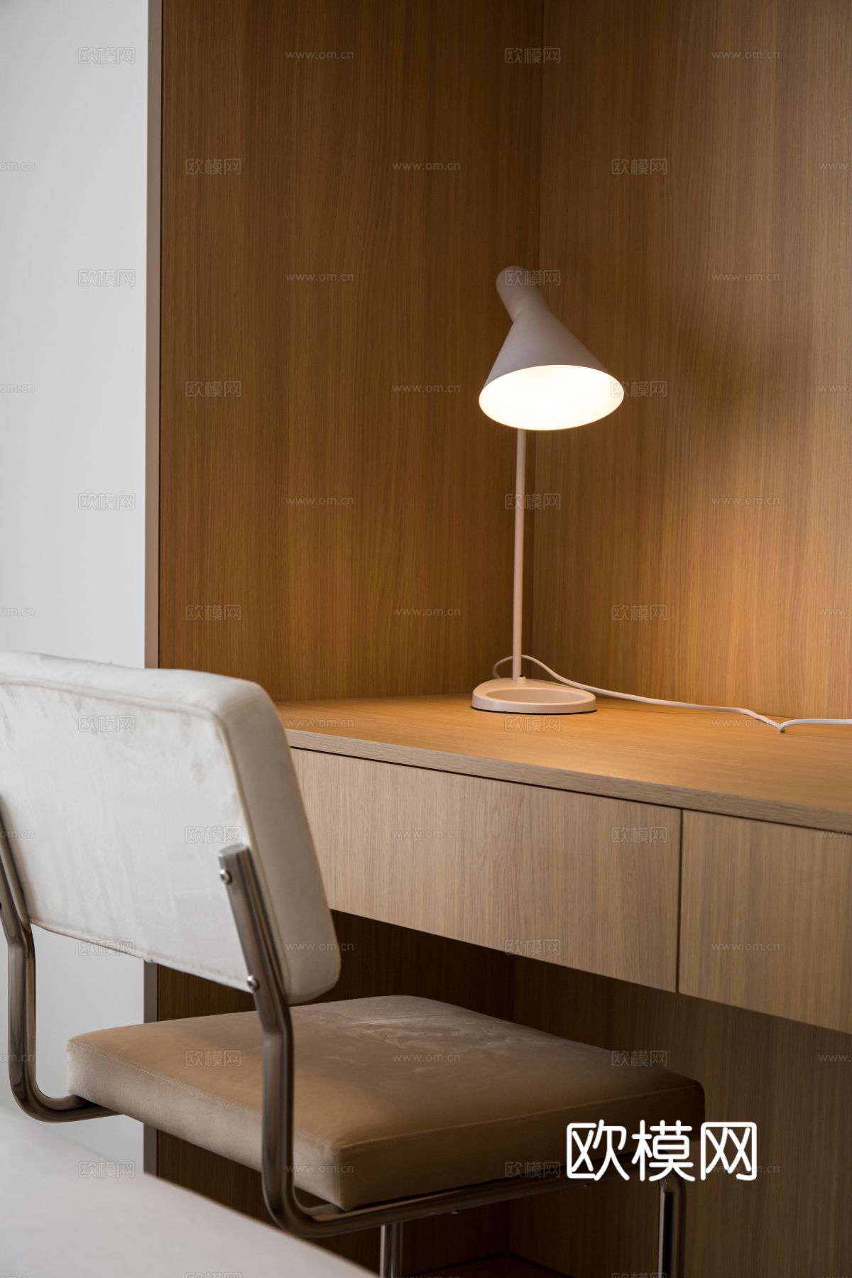 原木效果图客厅卧室餐厅 黑白灰极简效果图下载（渲染图7）