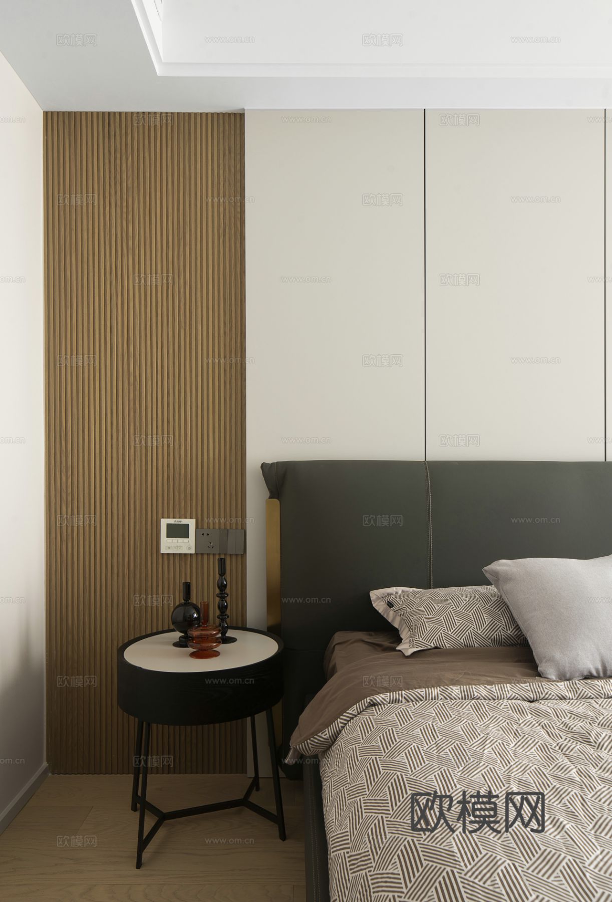 现代家装设计 客厅卧室餐厅 黑白灰 公寓效果图下载（渲染图11）