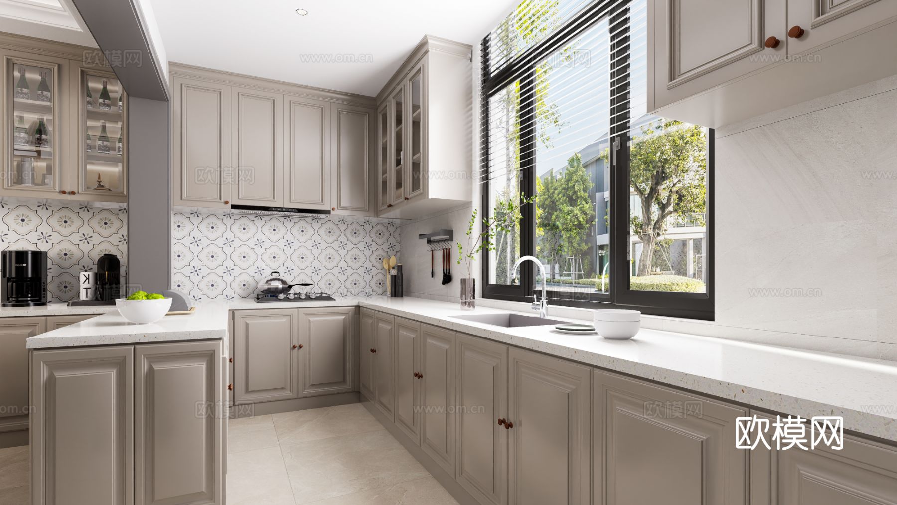 美式别墅空间效果图下载（渲染图8）