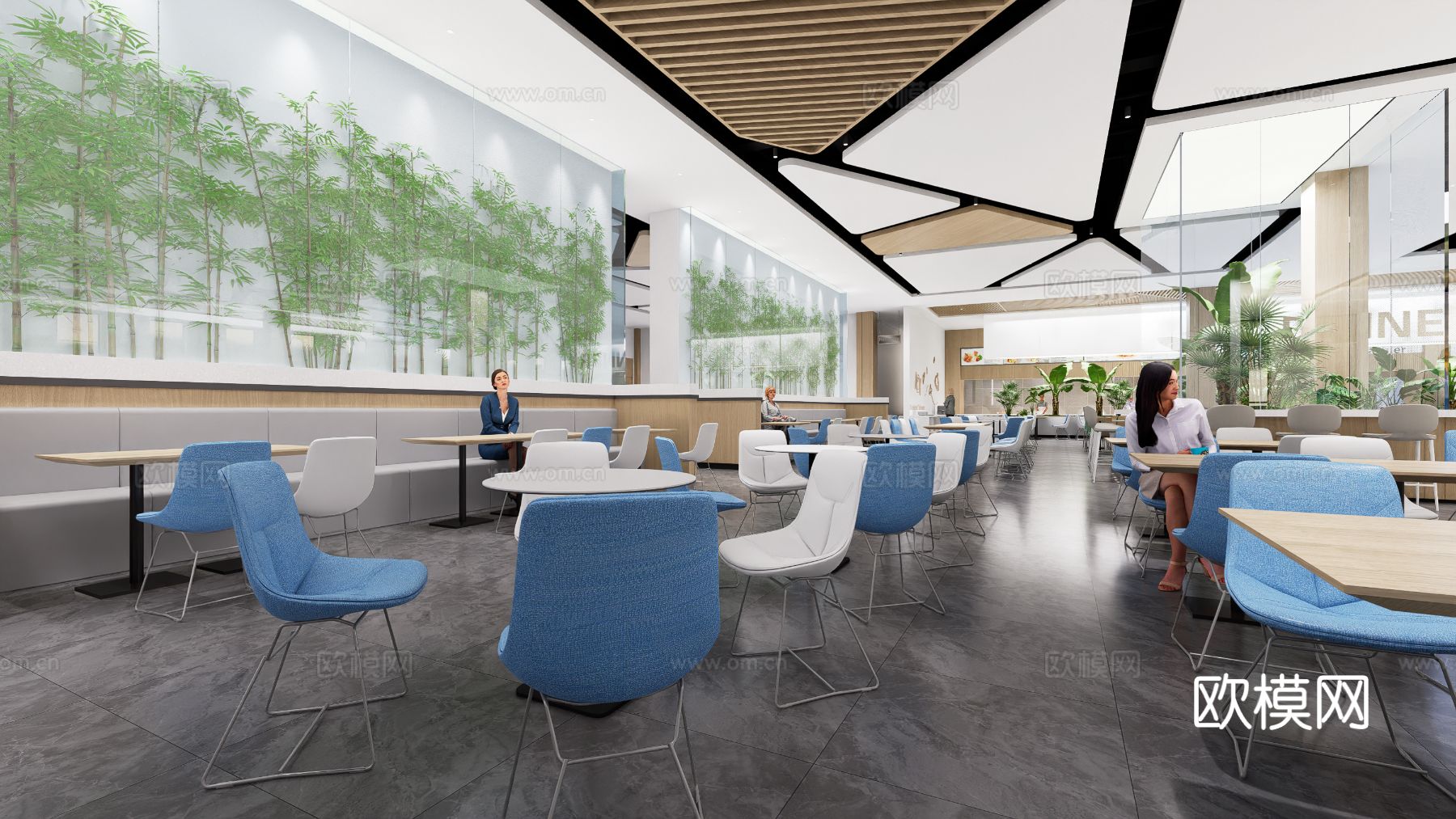 现代餐厅空间效果图下载（渲染图4）