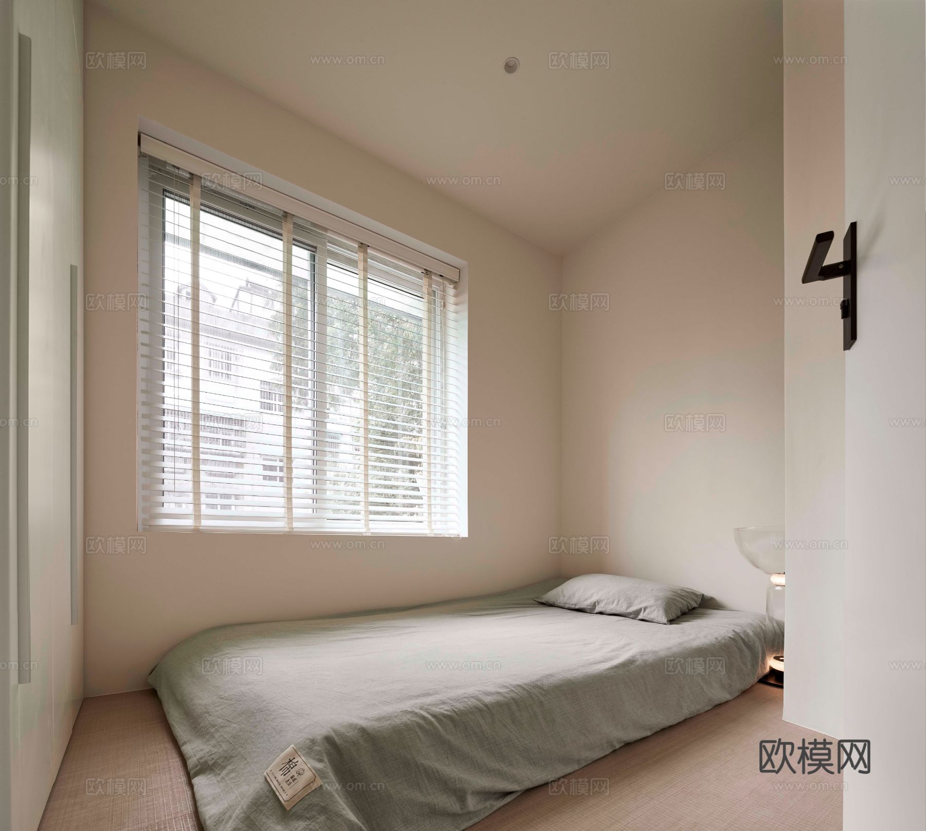 现代奶油风家装效果图客厅卧室餐厅 黑白灰极简效果图下载（渲染图7）