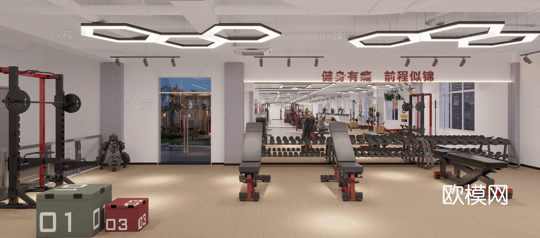 健身房装修效果图下载（渲染图13）