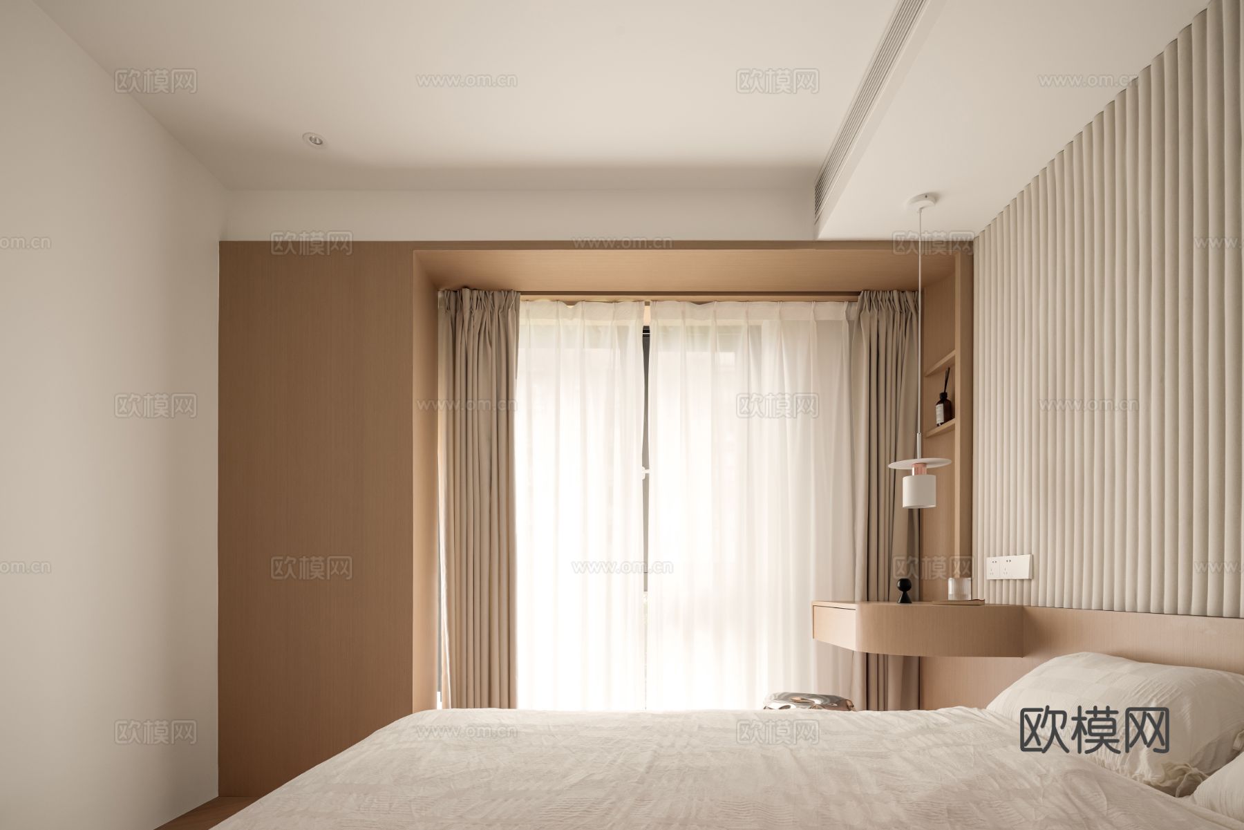 现代家装设计 客厅卧室餐厅 黑白灰 公寓效果图下载（渲染图12）