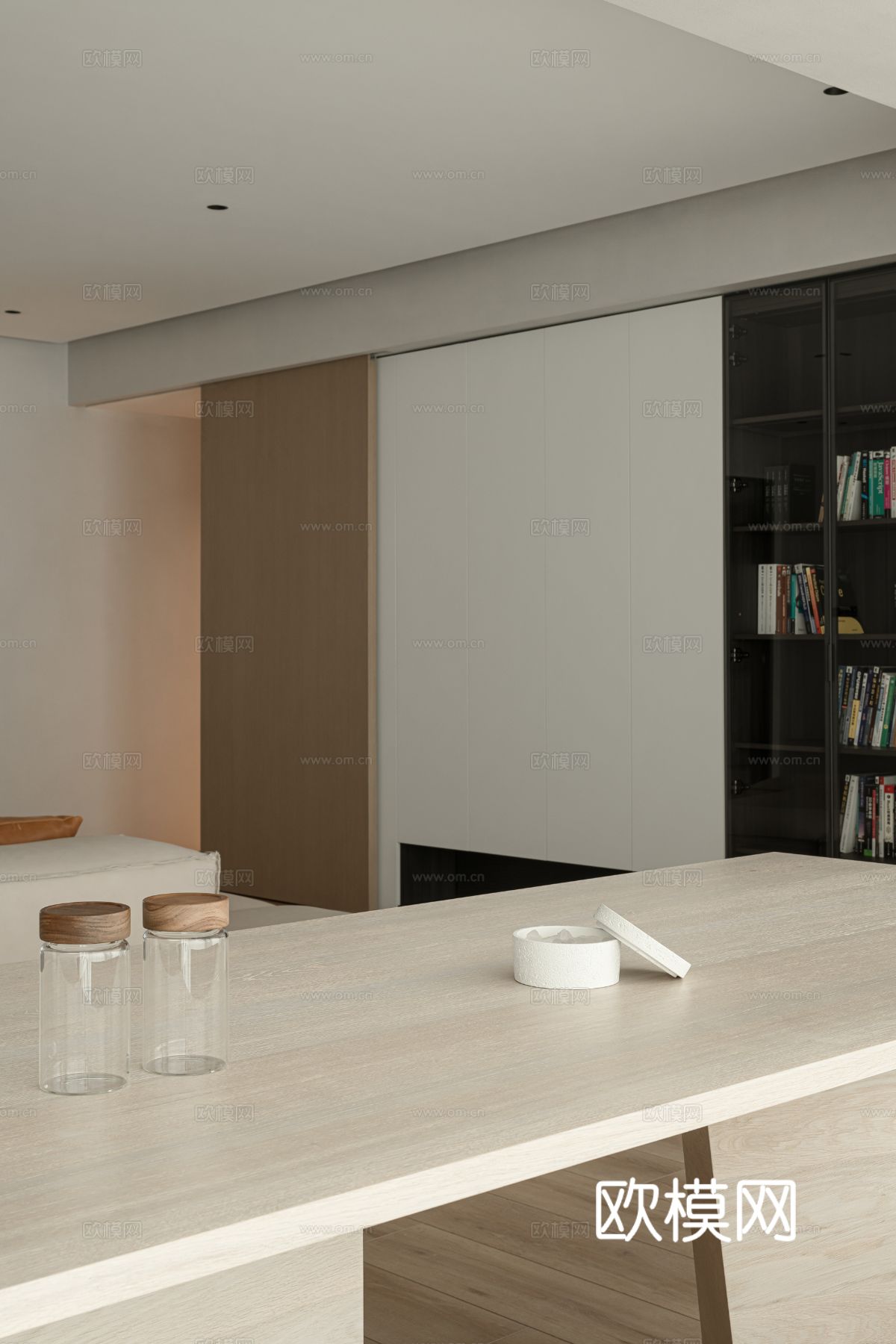 现代家装效果图 客厅卧室餐厅 高级黑白灰效果图下载（渲染图5）