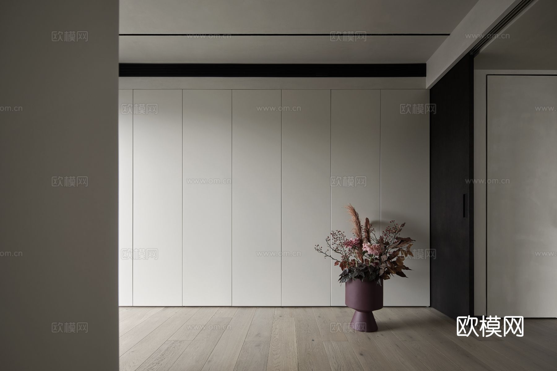 玩代家装效果图 客厅卧辜餐厅 高级黑自灰效果图下载（渲染图1）