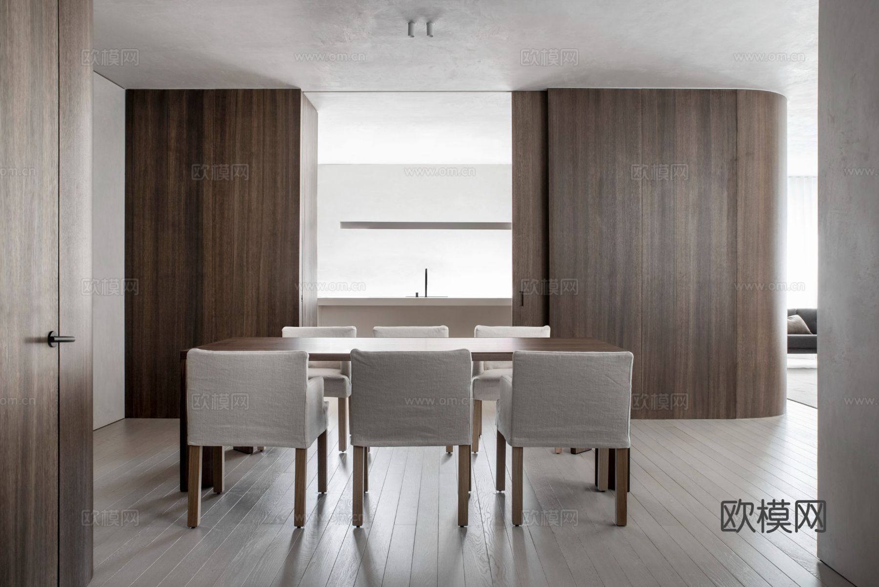 现代简约家装效果图 客厅卧室餐厅 黑白灰效果图下载（渲染图5）