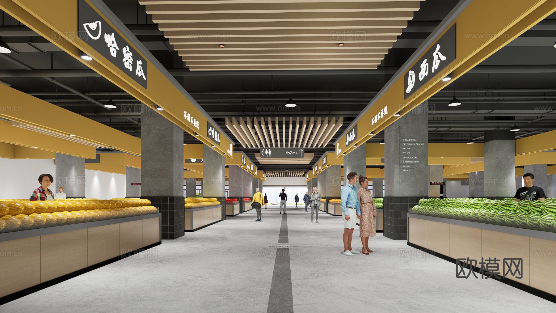 超市水果区装修效果图下载（渲染图2）